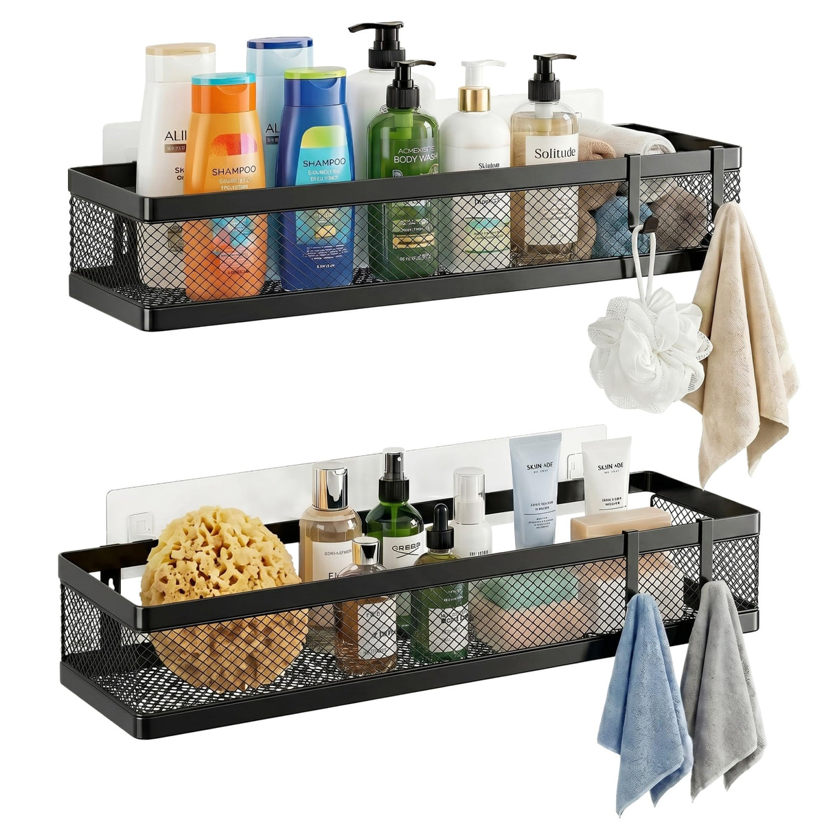 16.5 Inch Extra Long Slim Mesh Shower Caddy (2 Count)