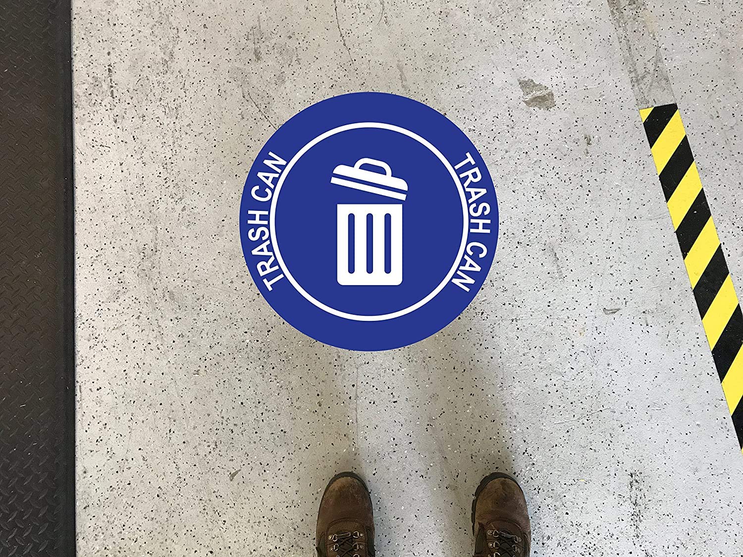 Trash Can" Durable Laminated Vinyl Floor Sign