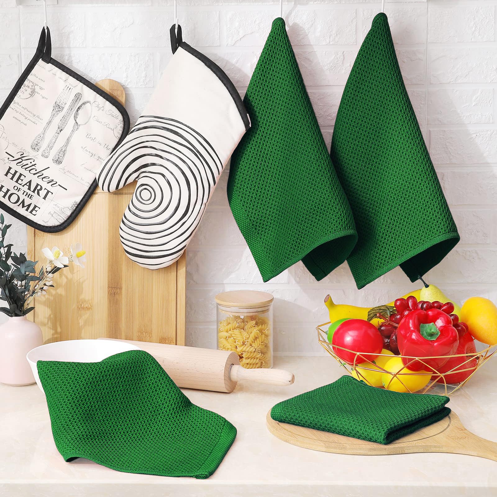 100% Cotton Waffle Weave Kitchen Dish Cloths 6 (6 Count)