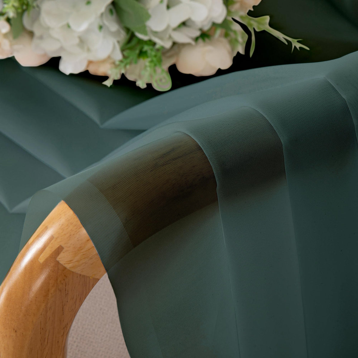 Hunter Green Sheer Curtains 45 Inch Long 2 Panels