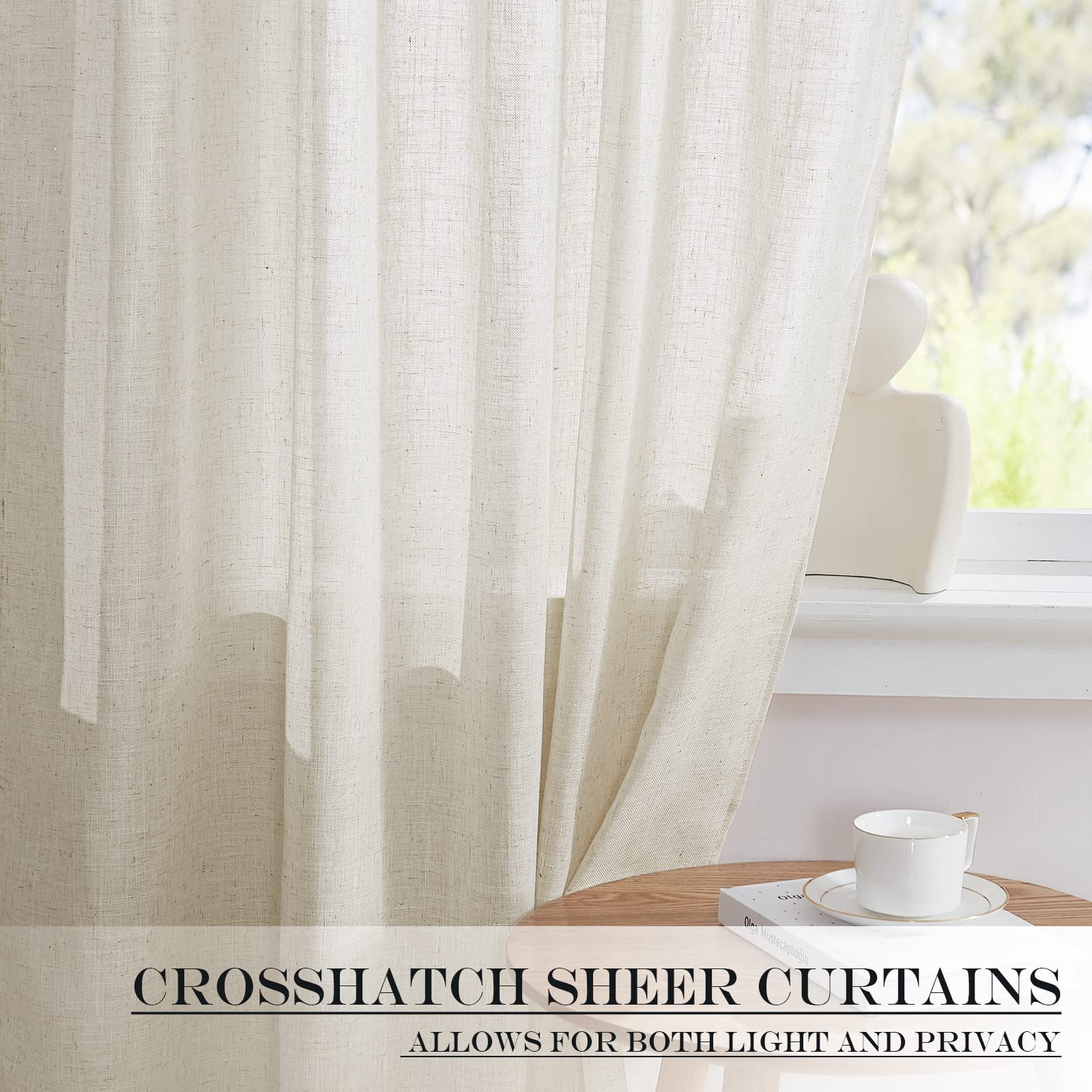 Linen Small Window Curtains for Classroom Kitchen Cafe