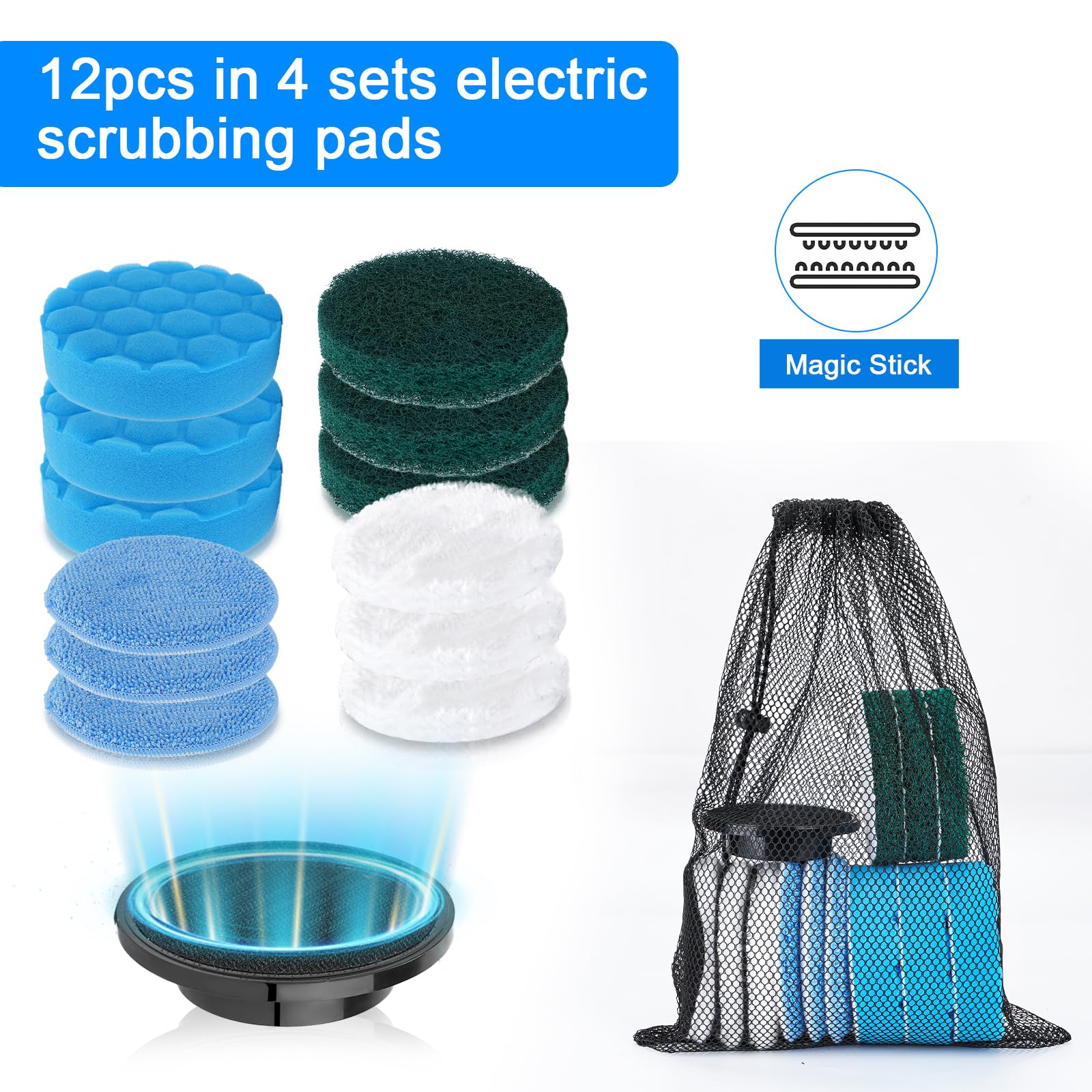 Electric Spin Scrubber Brush Heads Set (12 Count)