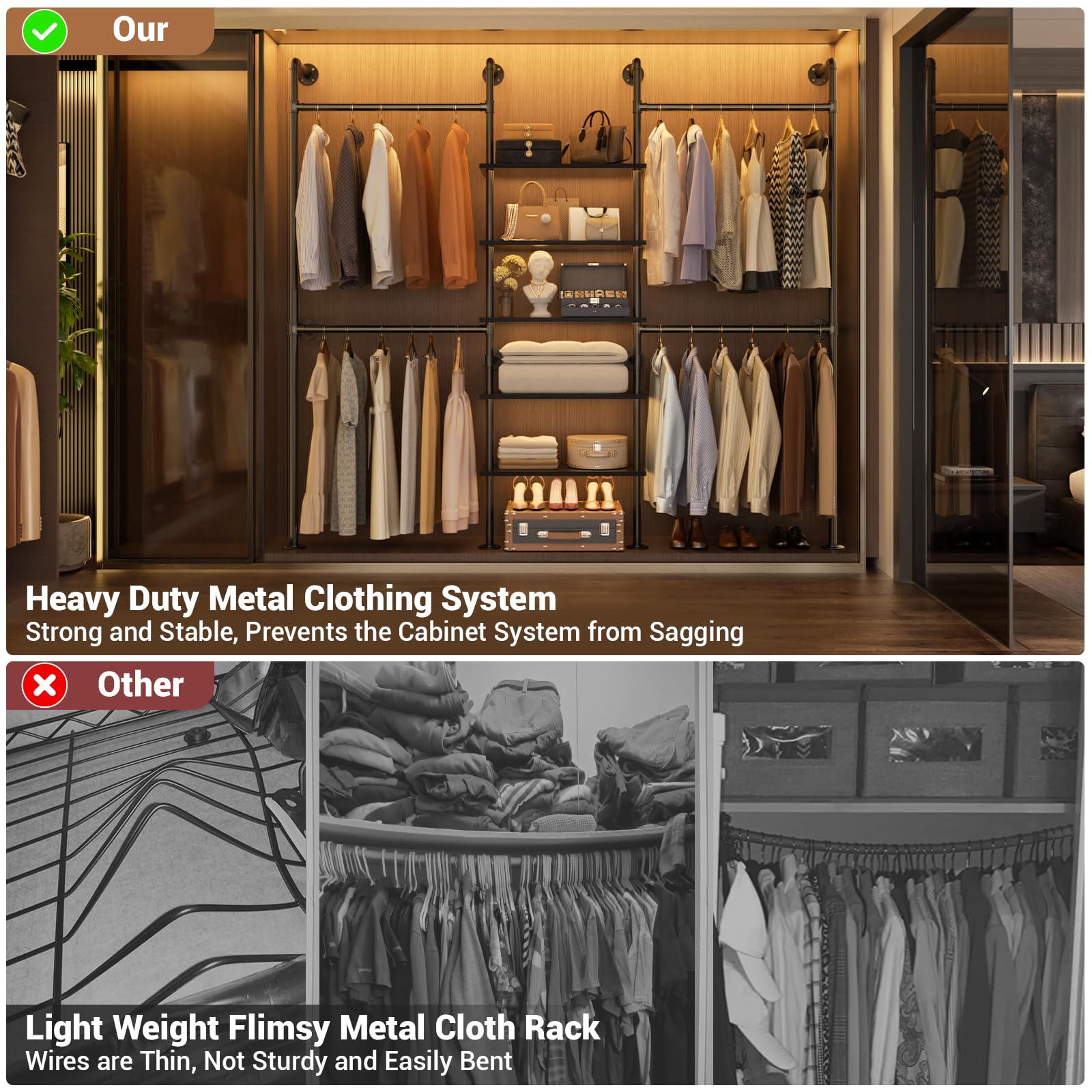 Industrial Pipe Clothing Rack
