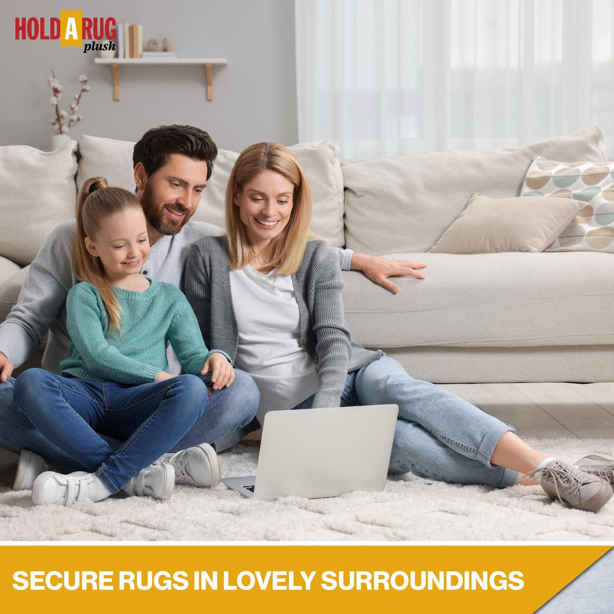 Hold-a-Rug Plush 5' x 7' Nonskid, Nonslip Rug Pad, Reversible Gripper, ¼ Thick, Safe for All Floors and Carpet, Keep Area Rugs Secure (35 Sq Ft)