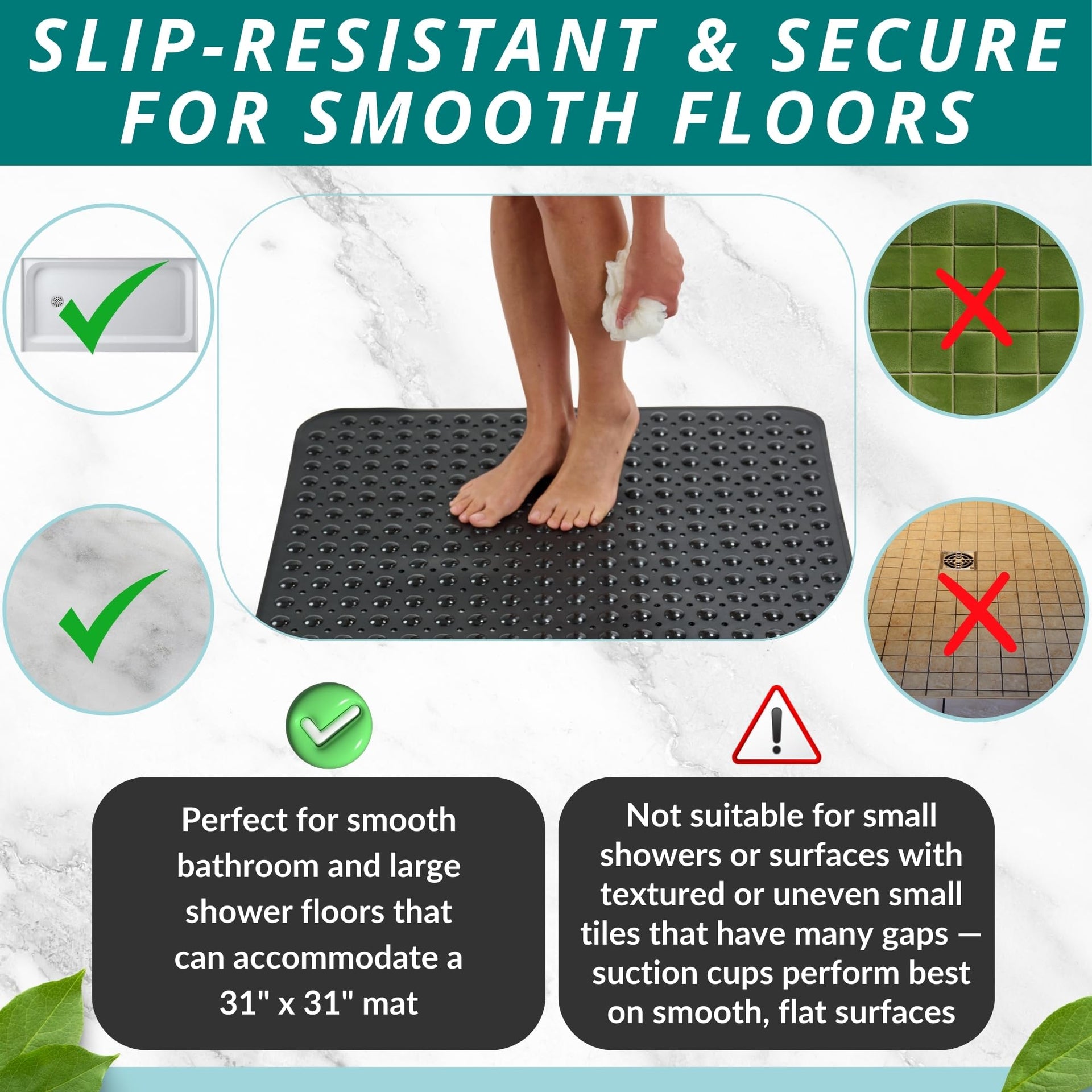 Extra Large Square Non Slip Shower Mat