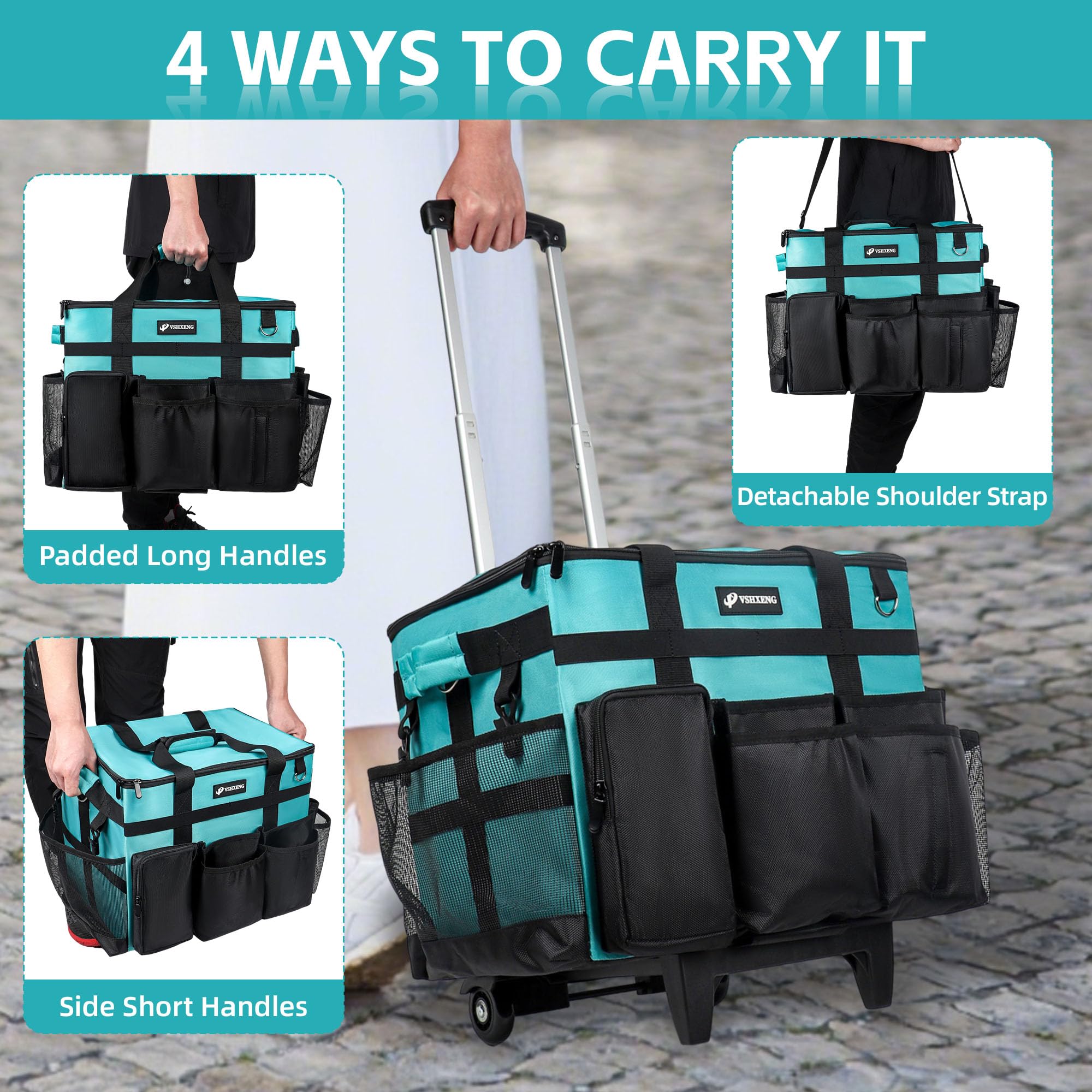 Rolling Cleaning Caddy Bag with Wheels