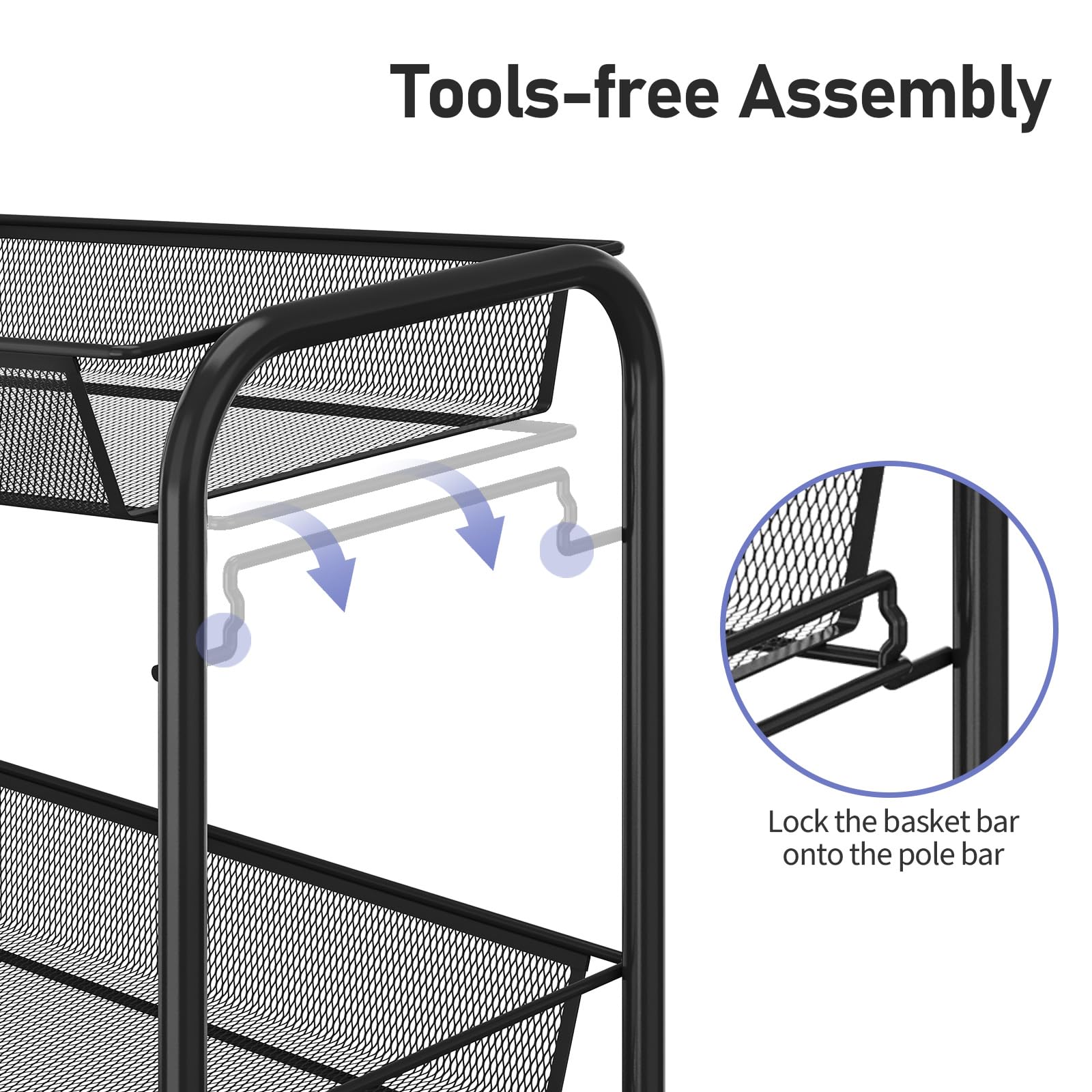 3 Tier Rolling Cart (3 Count)