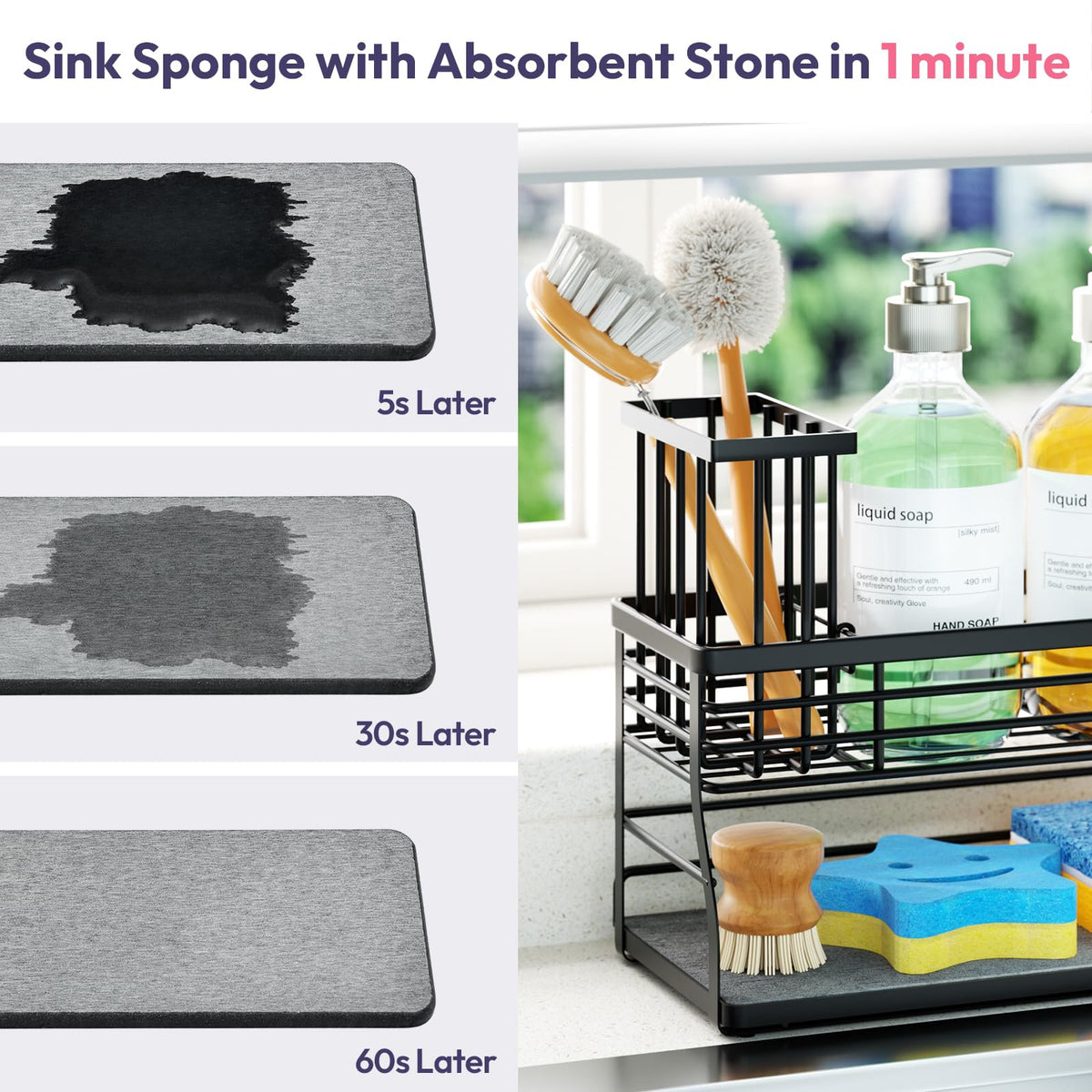 Sponge Holder for Kitchen Sink
