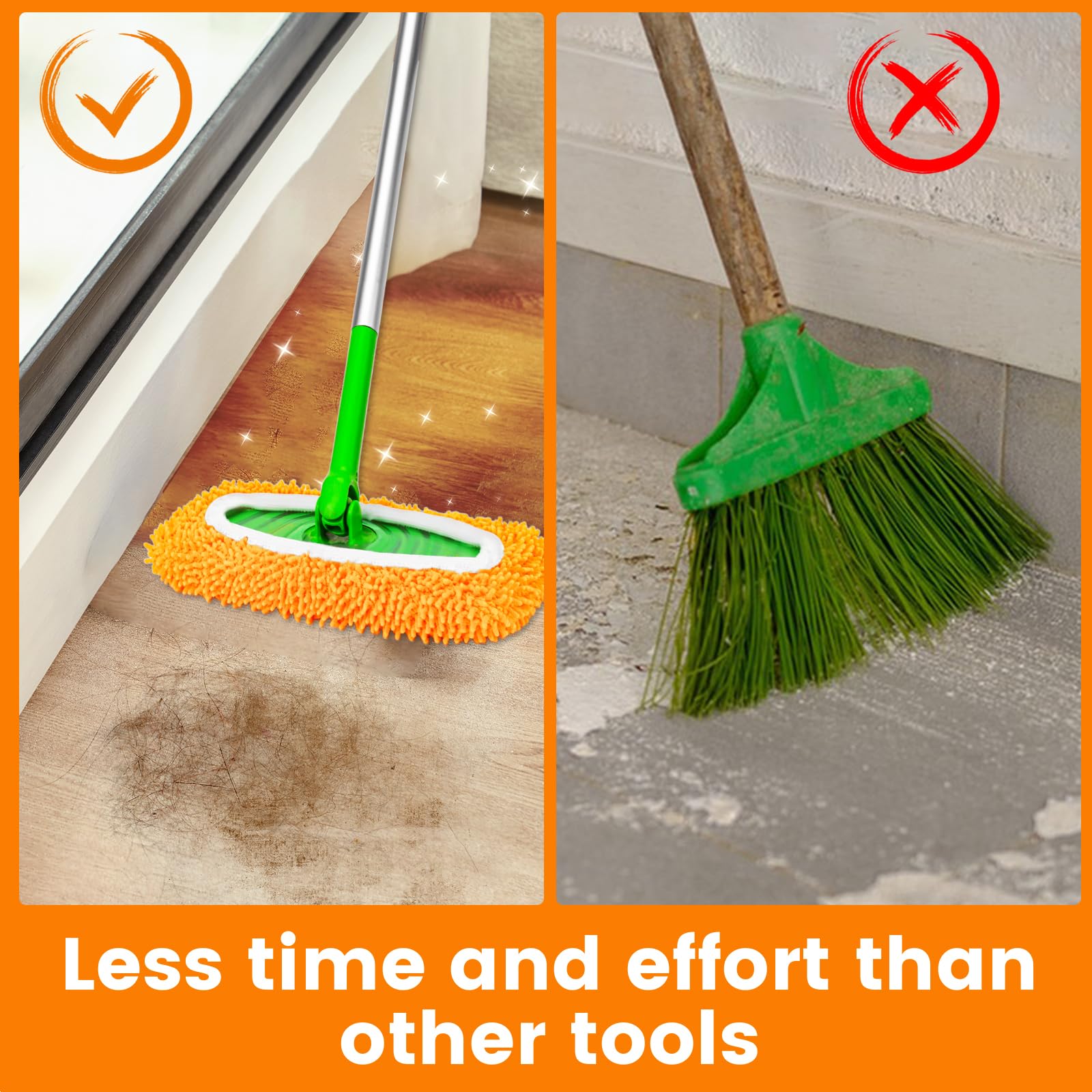 6Pcs Reusable Microfiber Mop Pads Compatible with Sweeper Mop (6 Count)