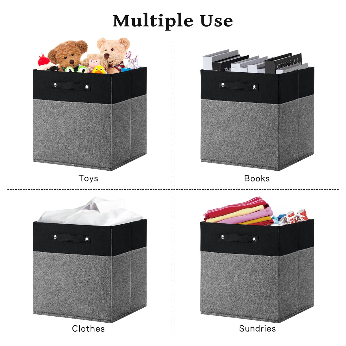 13x13x13 Storage Cube Bins 6 Pack