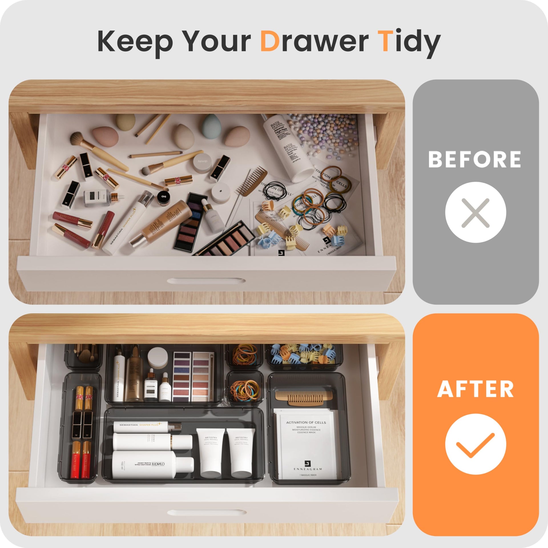 Military Grade】 Drawer Organizer (28 Count)