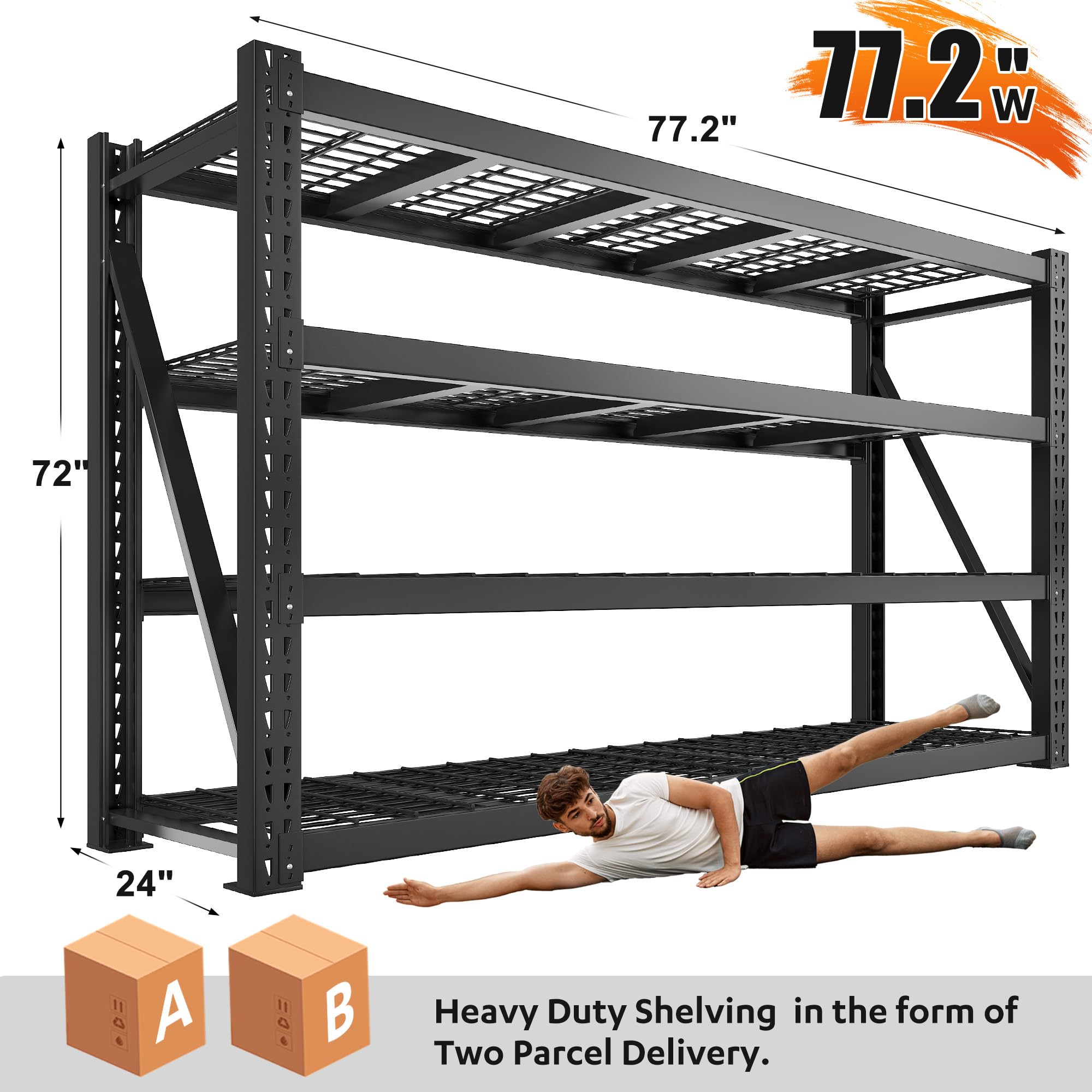8000LBS Heavy Duty Garage Shelving (4 Count)
