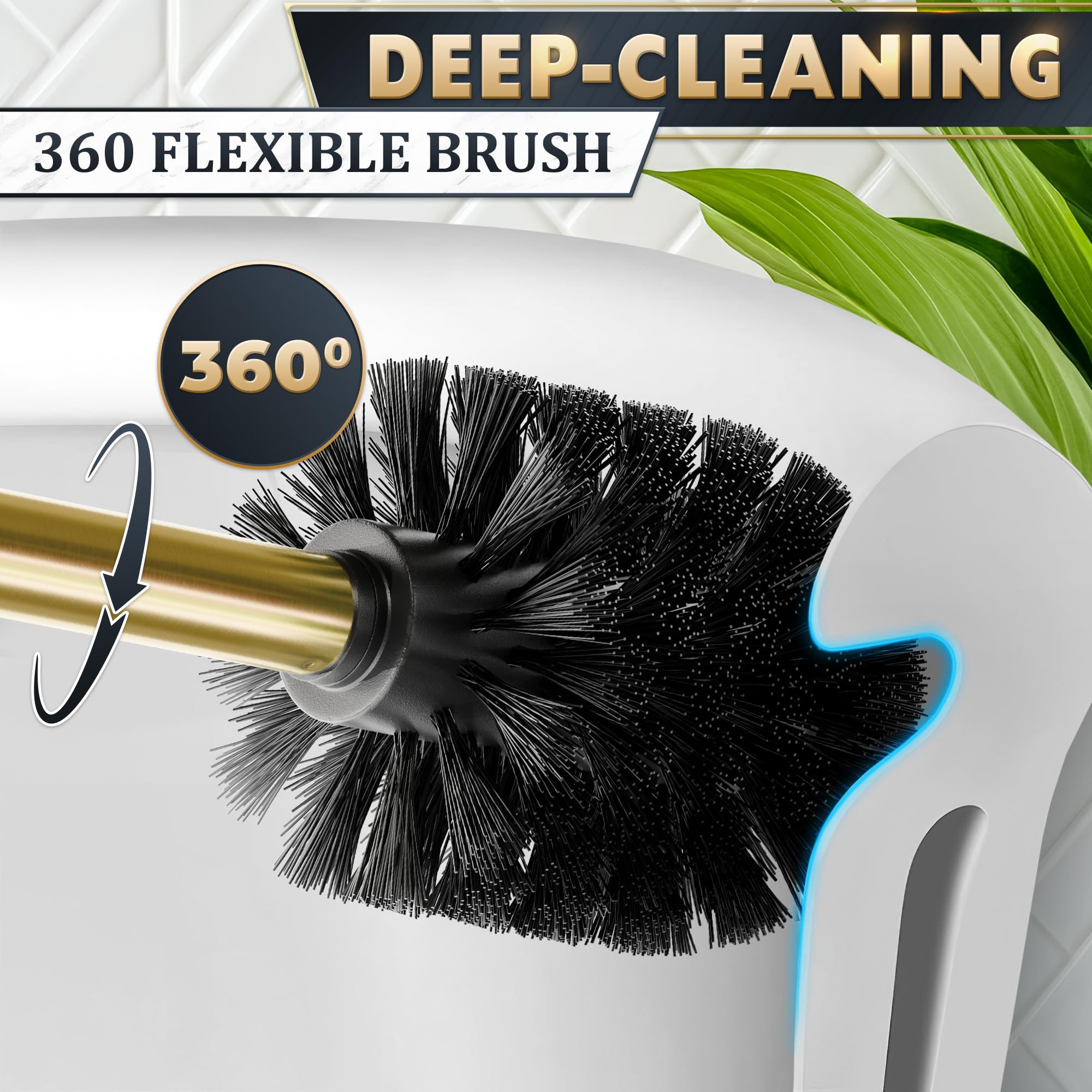 Stainless Steel Toilet Brush and Holder Set