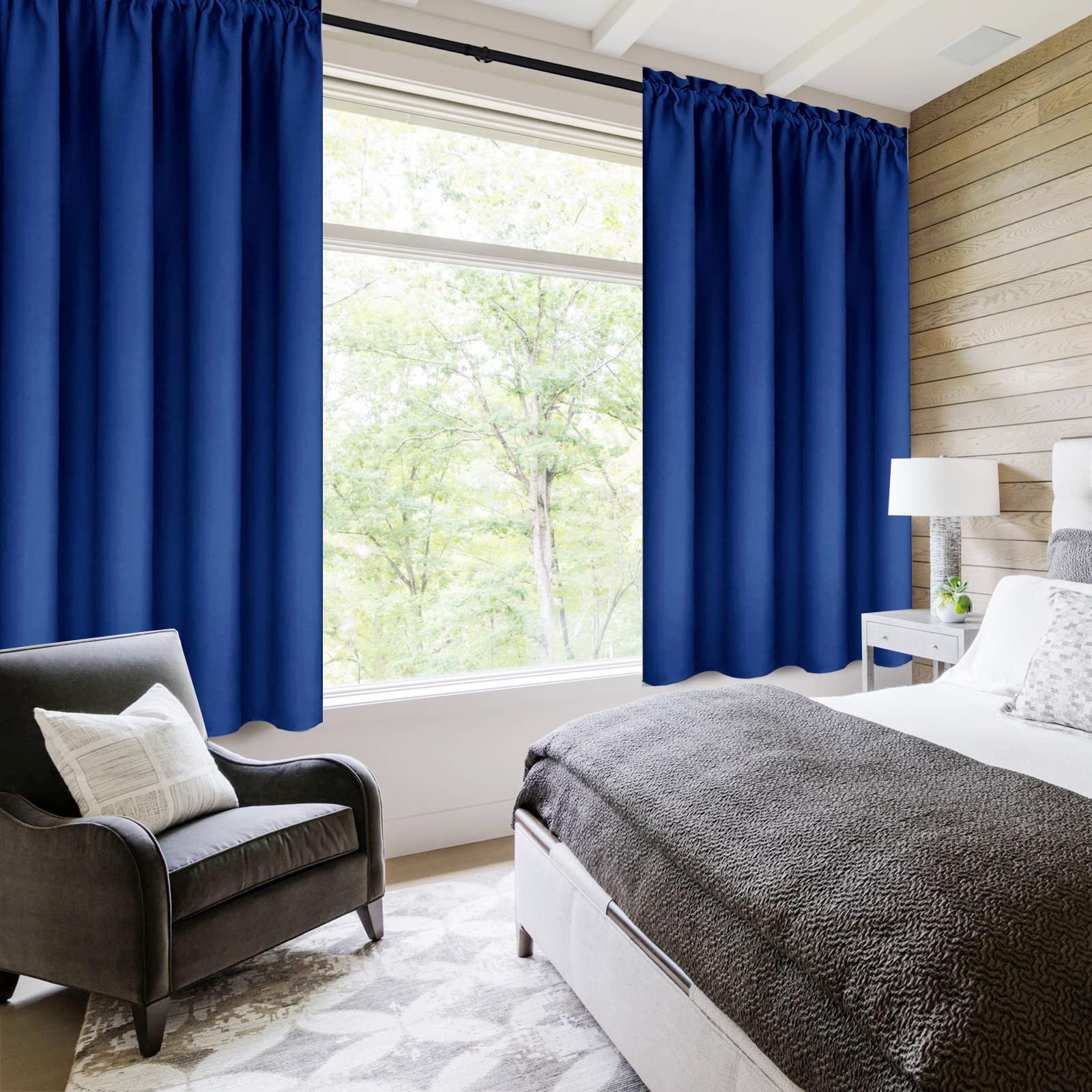 Blackout Curtains for Bedroom Living Room 38 x 45 Inch Long 2 Panels (2 Count)