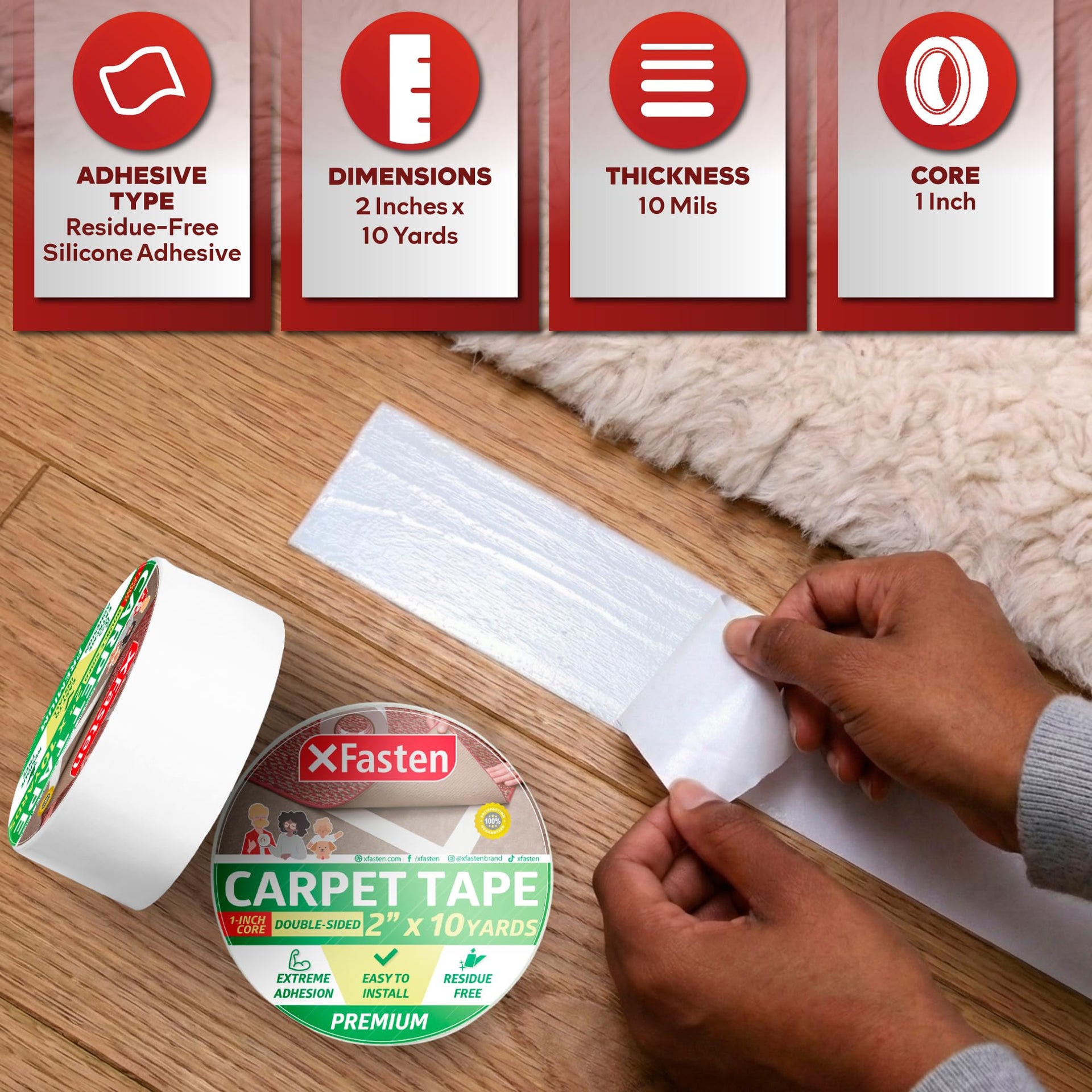 Double Sided Carpet Tape for Area Rugs