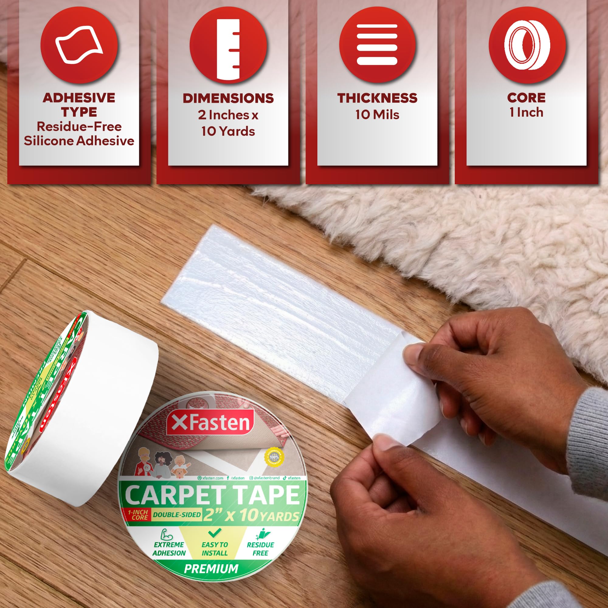 Double Sided Carpet Tape for Area Rugs