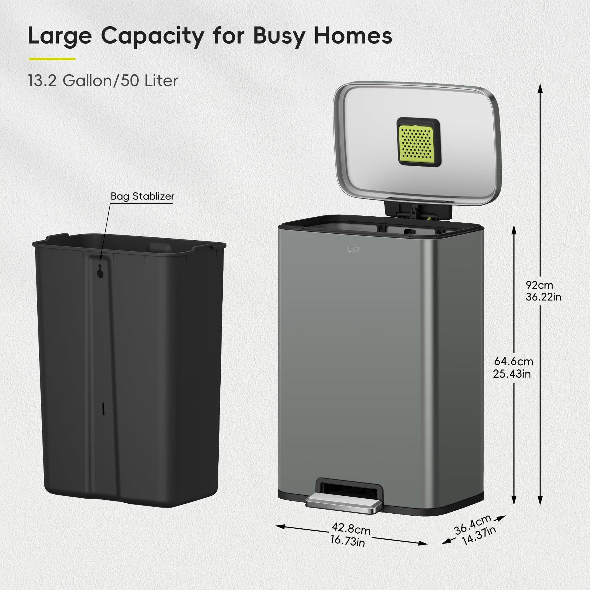 Madison Nardo Grey Stainless Steel 13.2 Gal