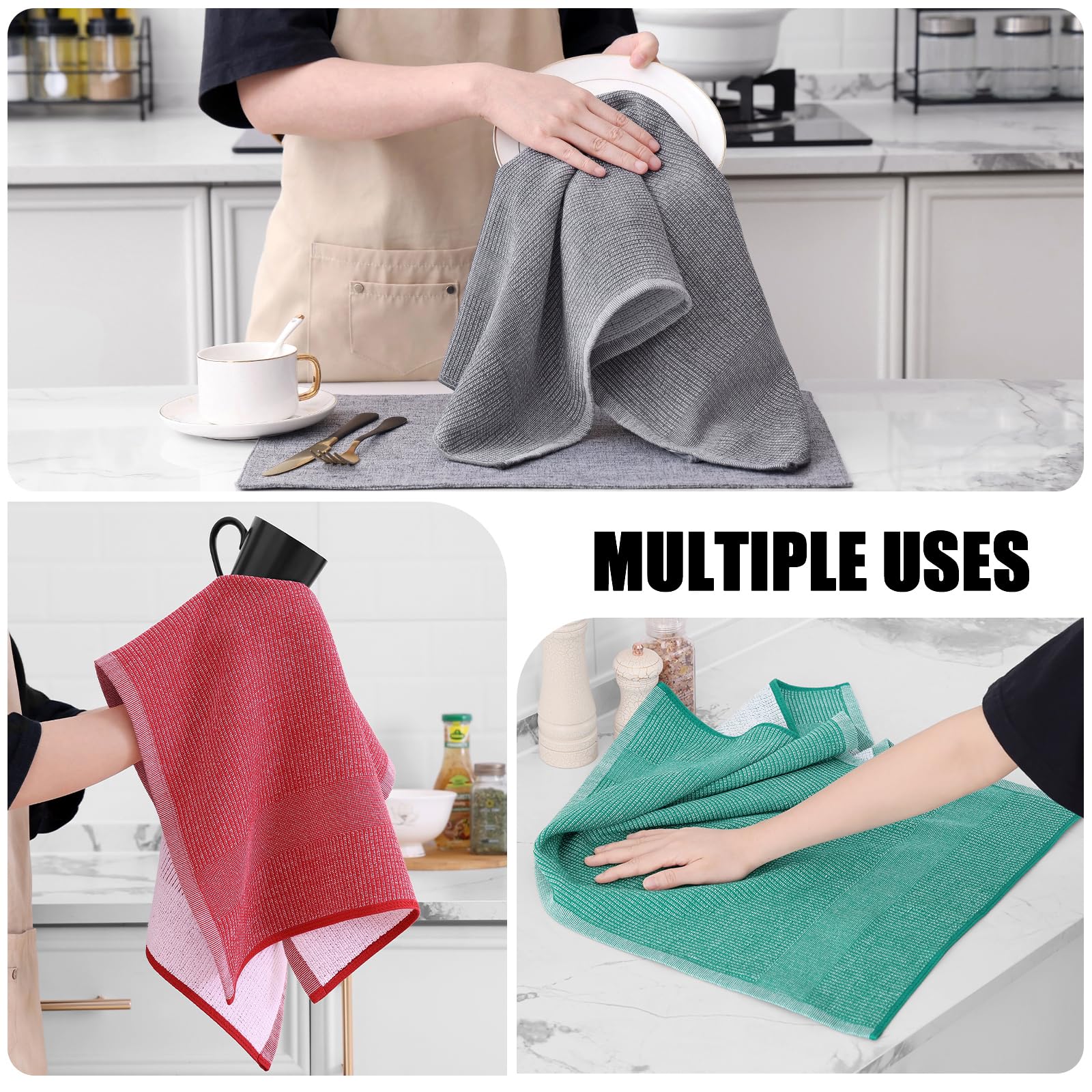 380 GSM Cotton Premium Kitchen Towels 6 Pack (6 Count)