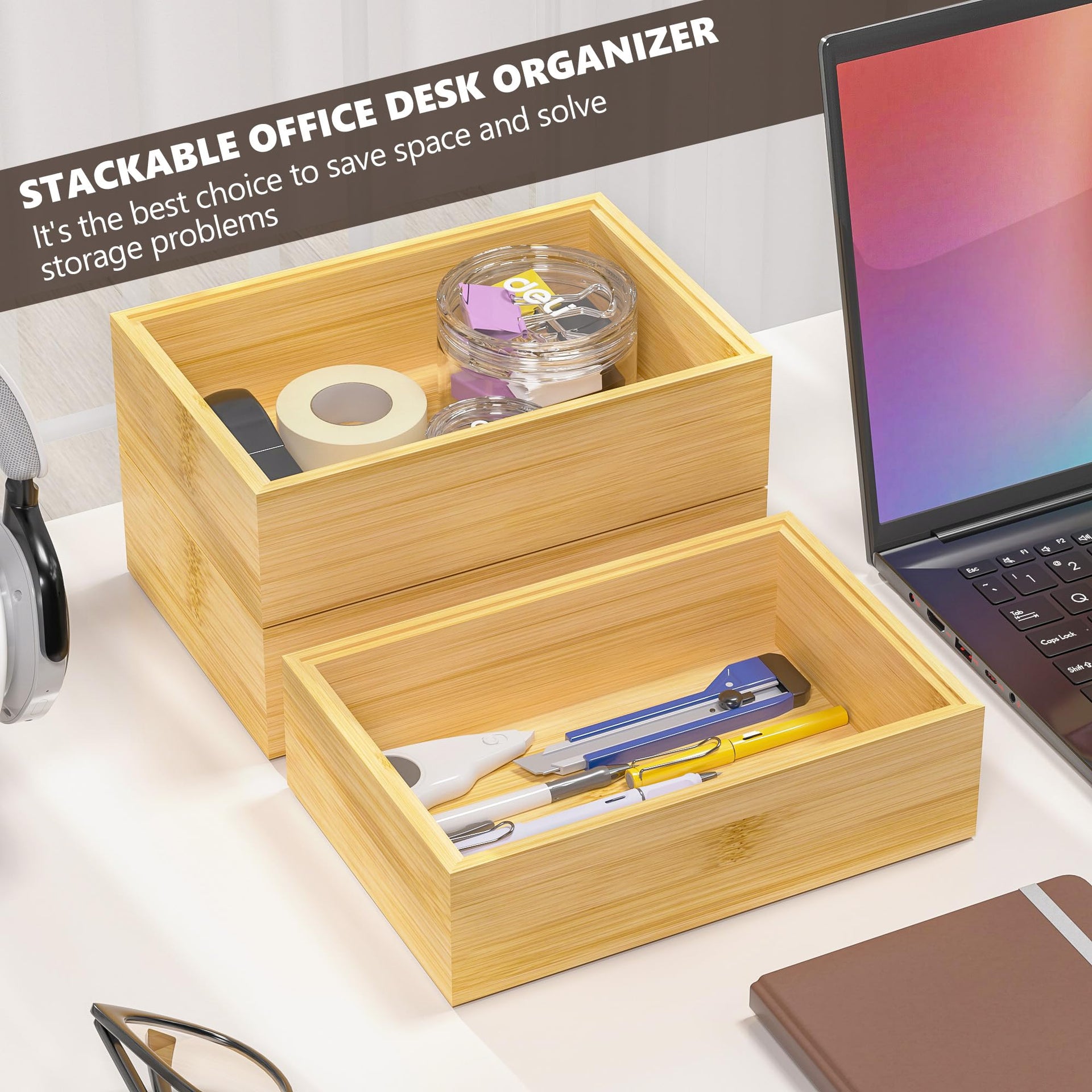 Kitchen Drawer Organizer Bins (2 Count)