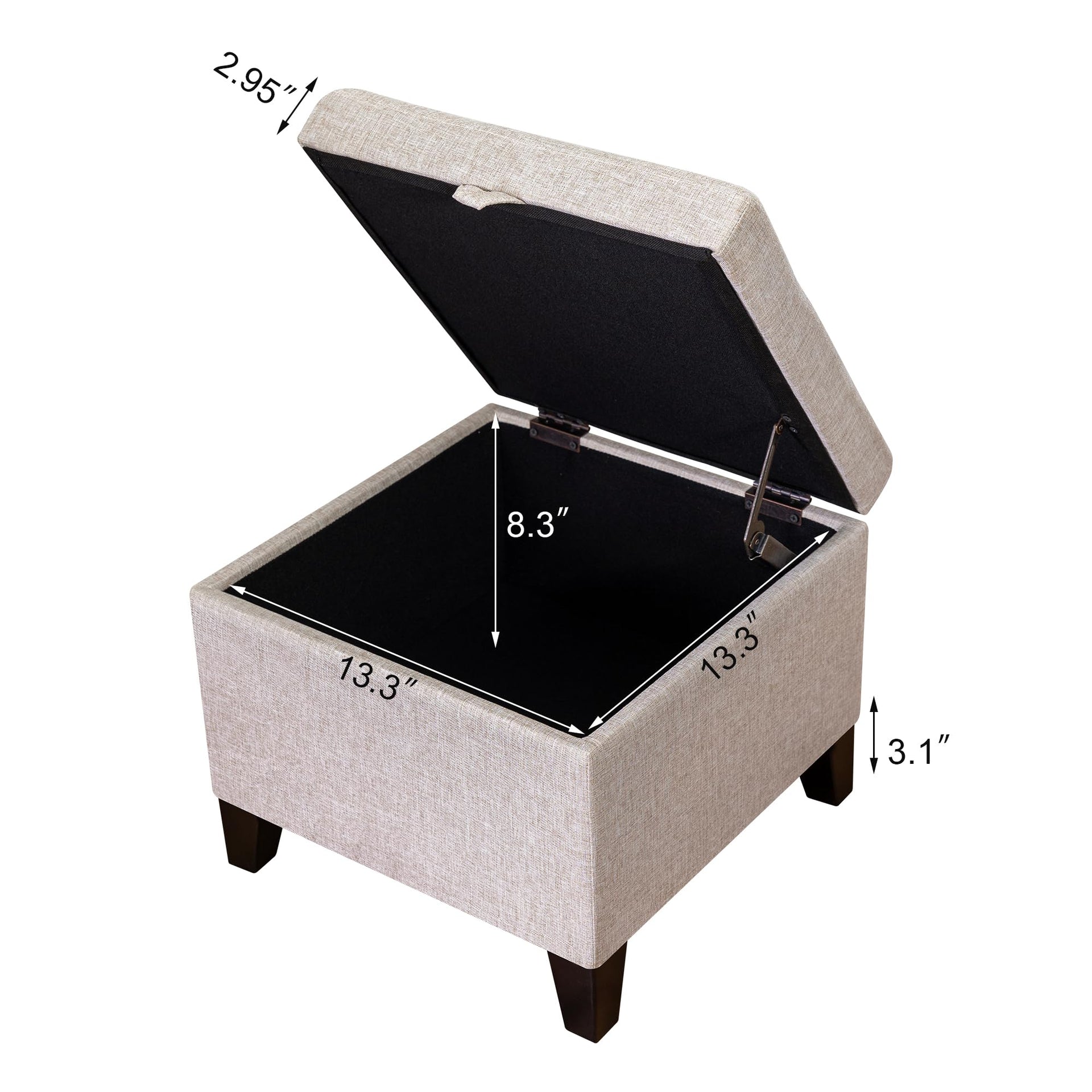 15.2 Inch High Cube Ottoman Storage