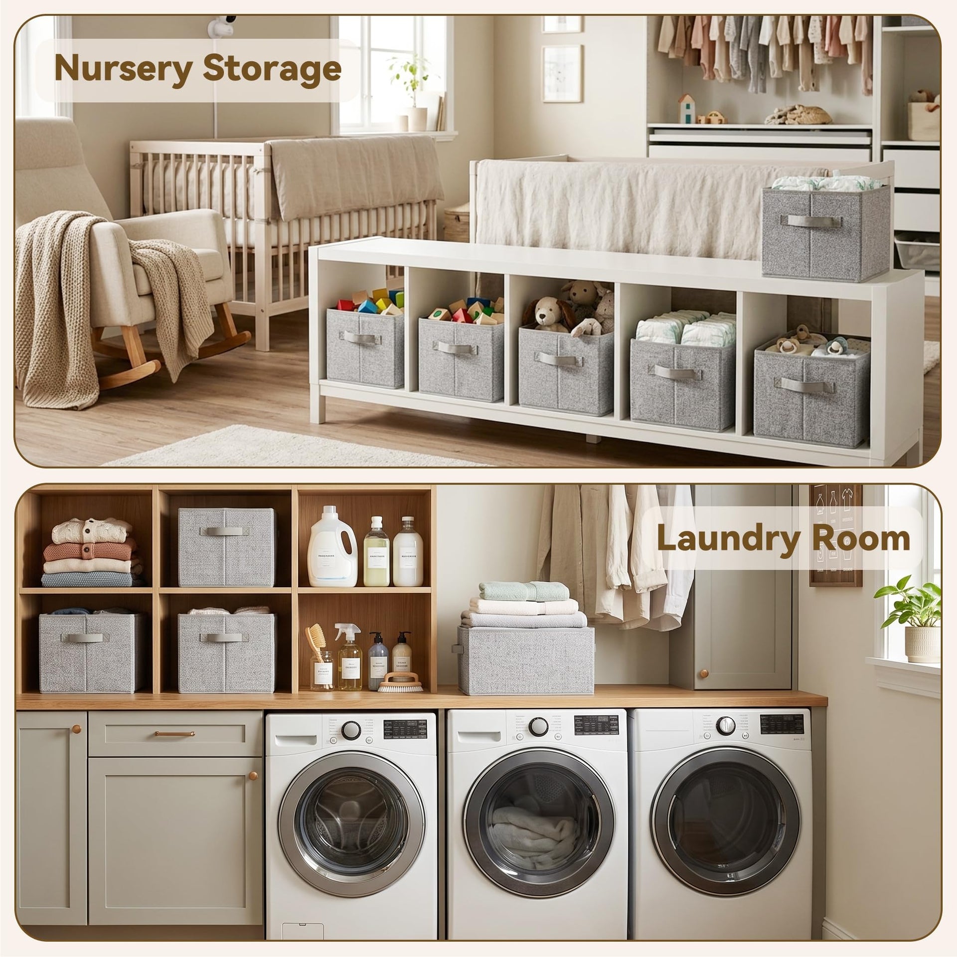 Closet Storage Bins with Handles (3 Count)