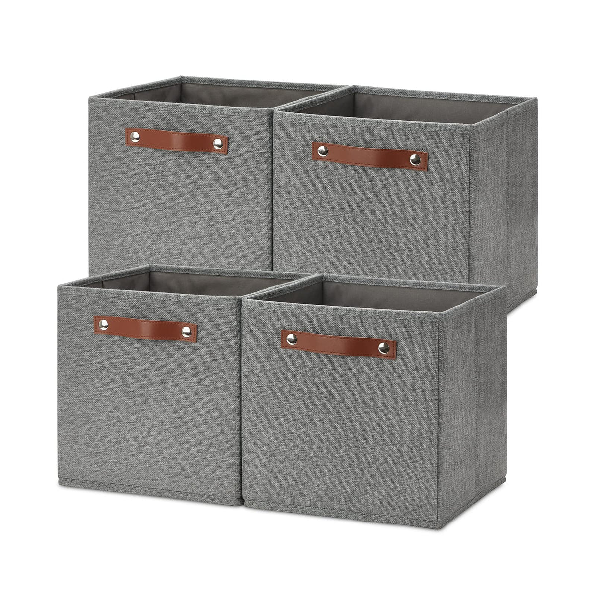 11 Inch Cube Storage Bins 4PCs Fabric Storage Cubes Storage Baskets Organizer with Handles
