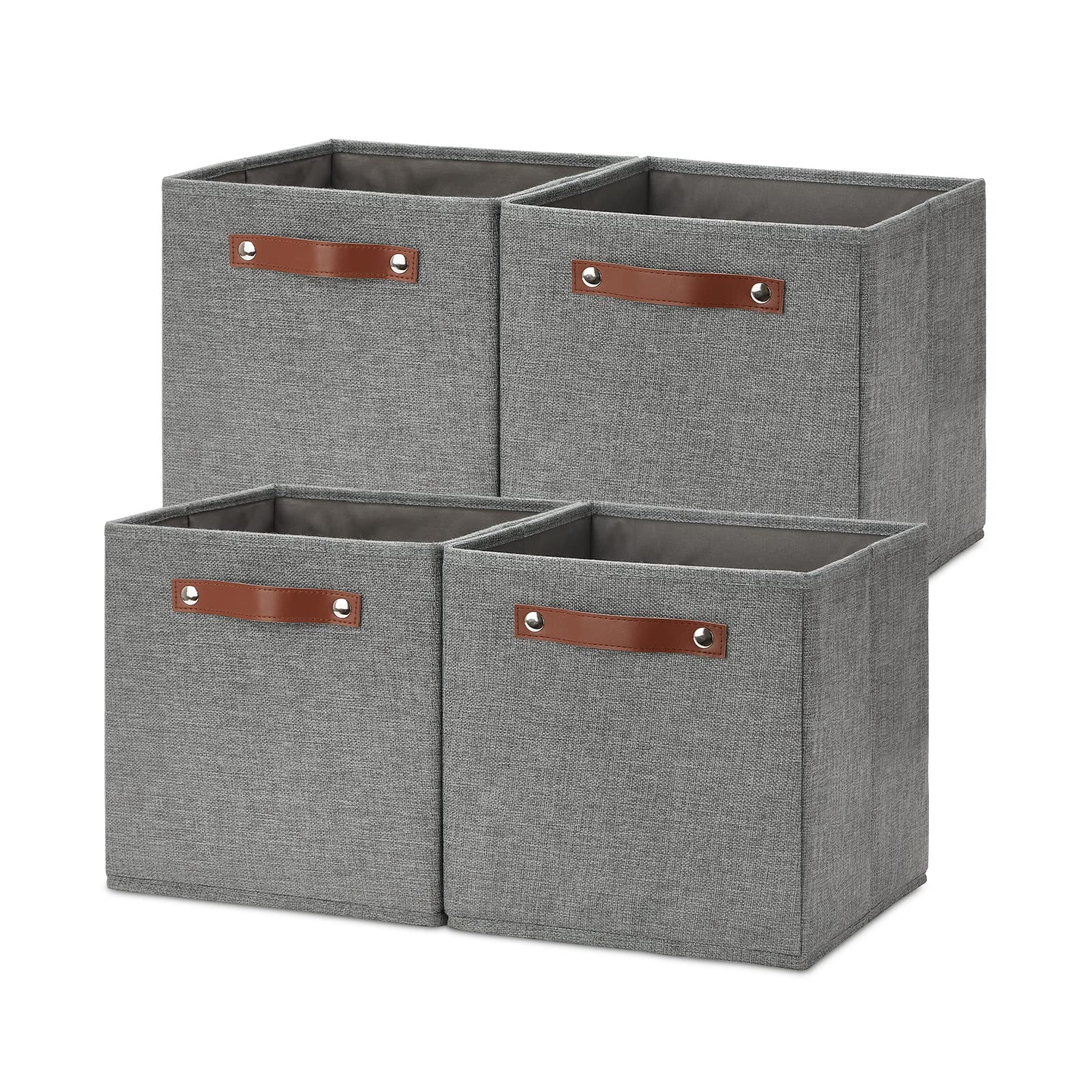 11 Inch Cube Storage Bins 4PCs Fabric Storage Cubes Storage Baskets Organizer with Handles