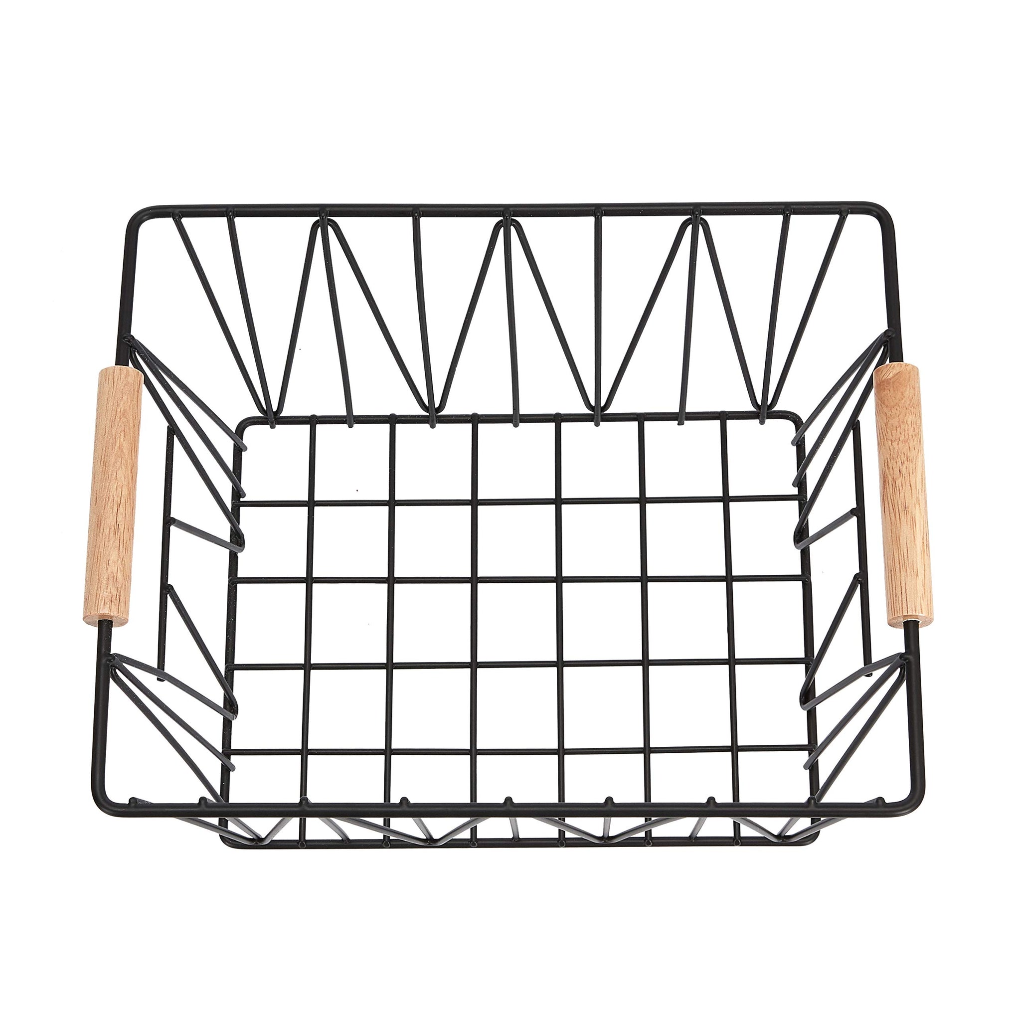 Stackable Rectangular Wire Storage Baskets for Closet Organization (3 Count)