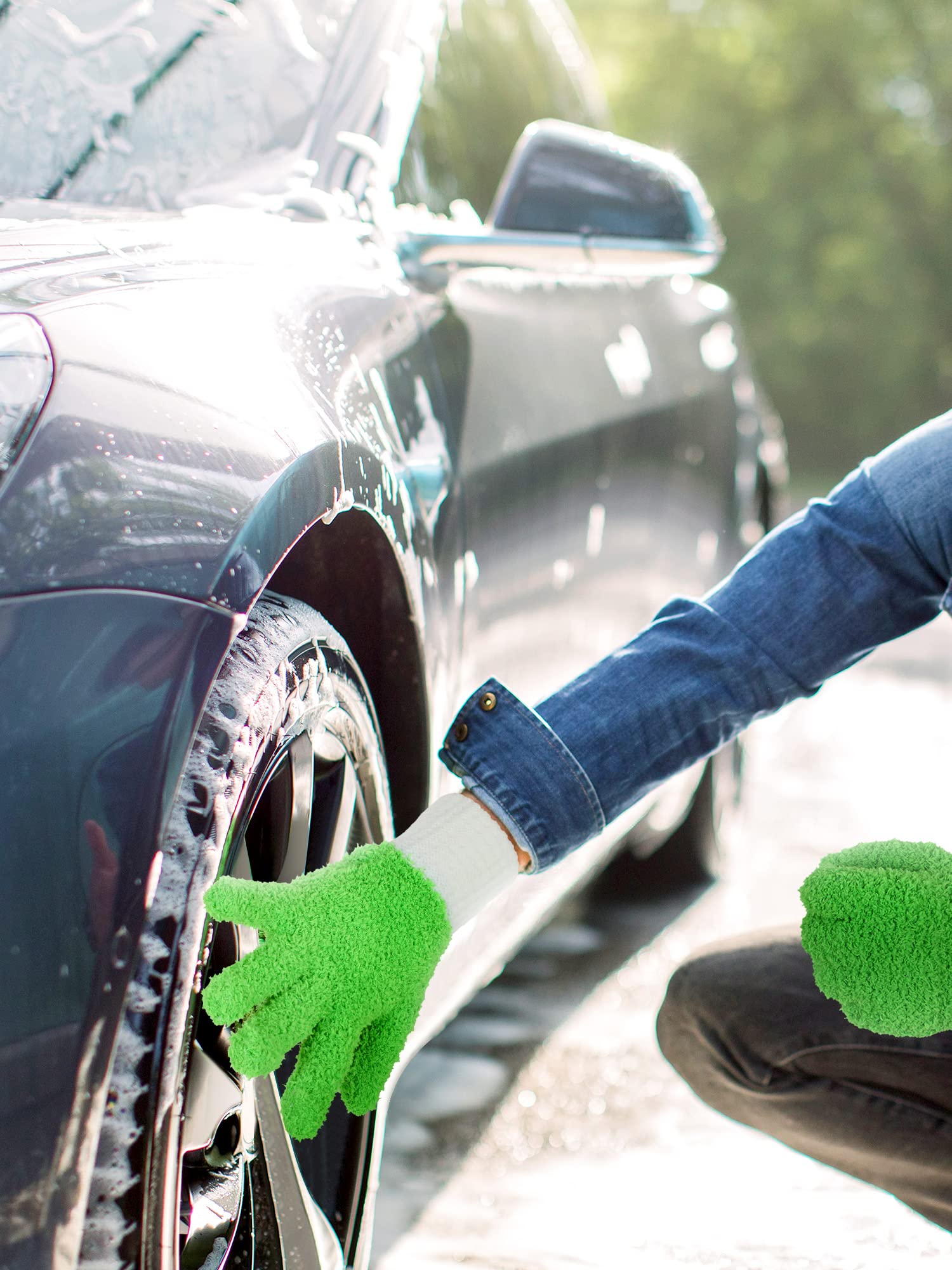 3 Pairs Microfiber Plant Dusting Gloves Leaf Cleaning Gloves for Indoor Plants (3 Count)