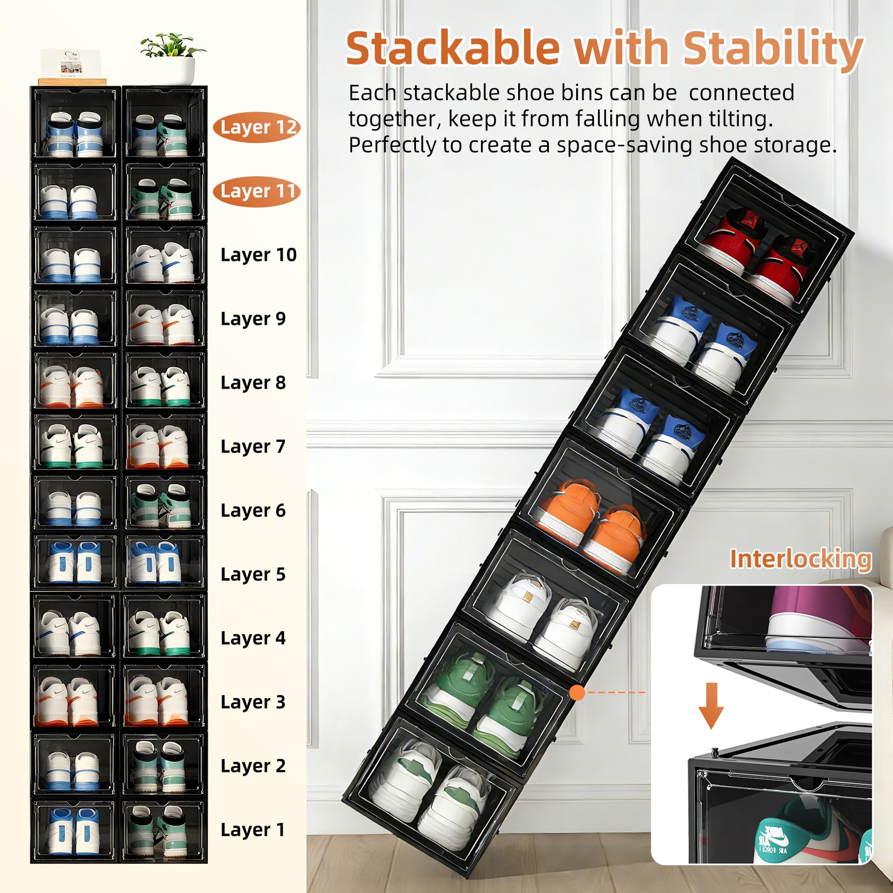 XL Shoe Storage Box Organizer (8 Count)