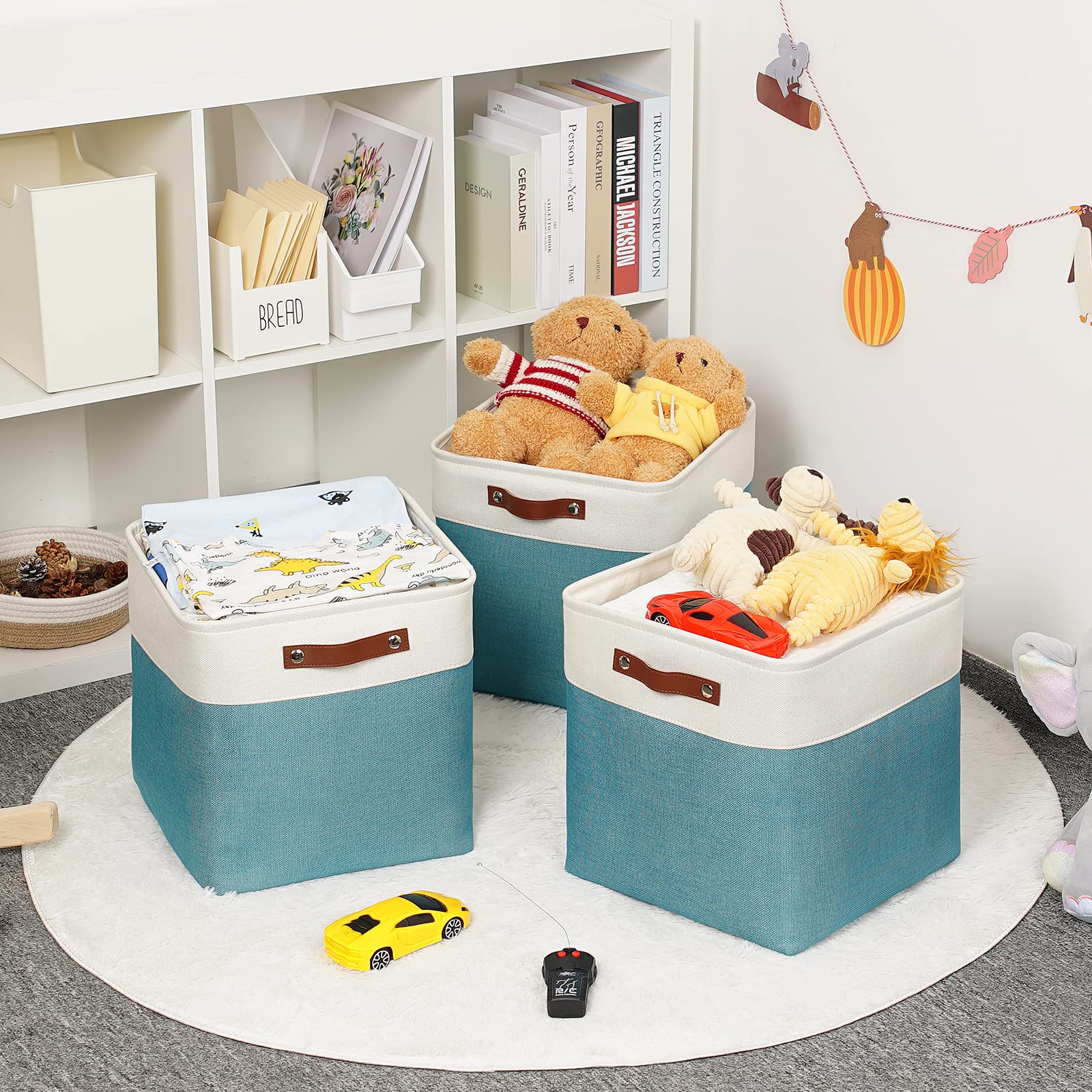 Cube Storage Baskets for Shelves Foldable Storage cubes Baskets (3 Count)