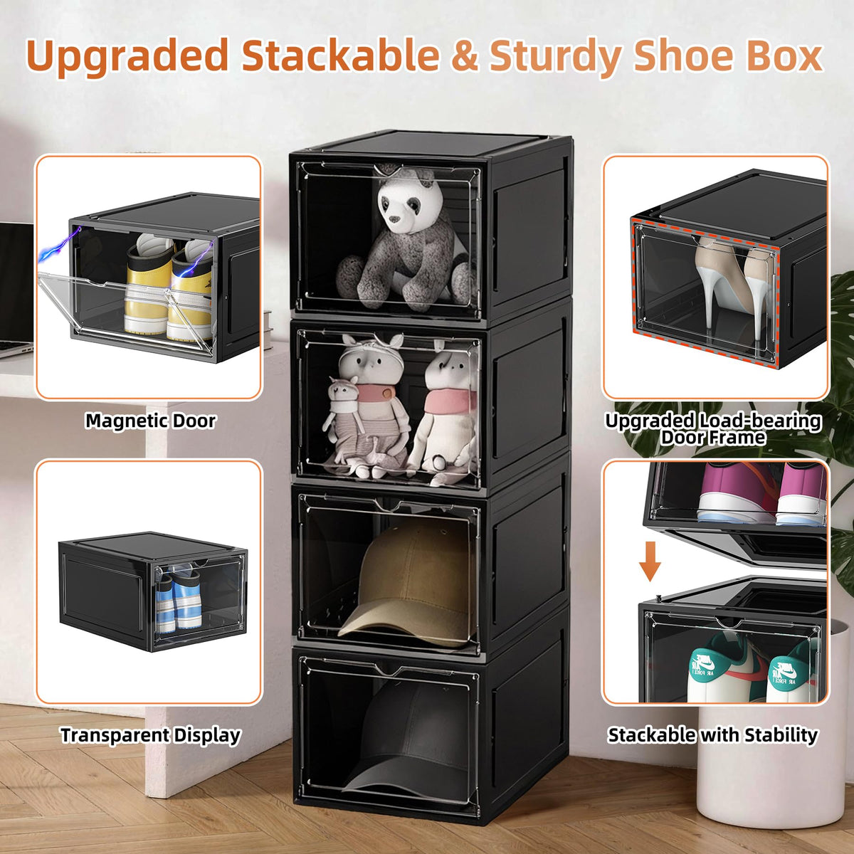 XL Shoe Storage Box Organizer (8 Count)