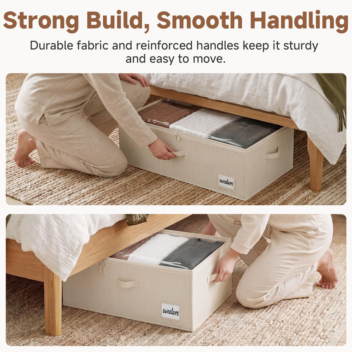 10 Inch Tall Under Bed Storage Containers with Clear Lid (2 Count)