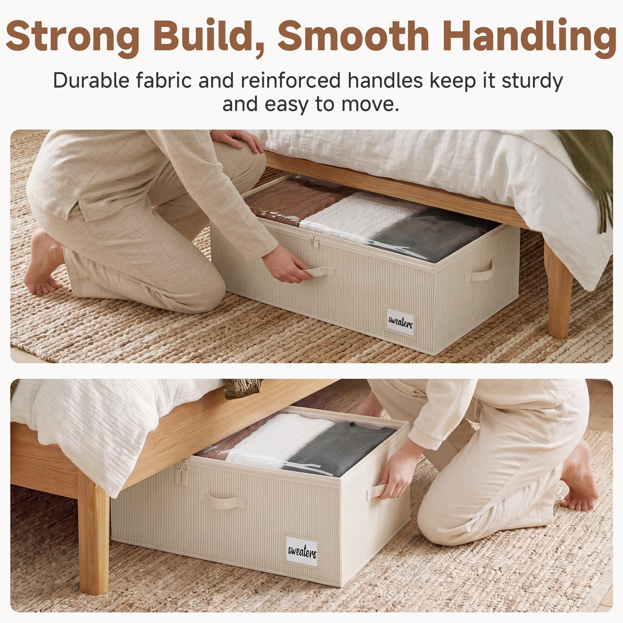 10 Inch Tall Under Bed Storage Containers with Clear Lid (2 Count)
