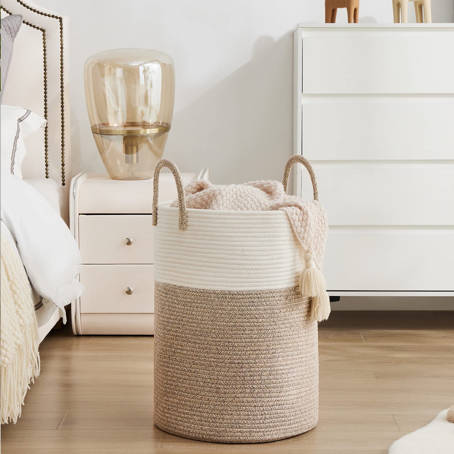 Woven Rope Laundry Hamper Basket - ModHome Supplies
