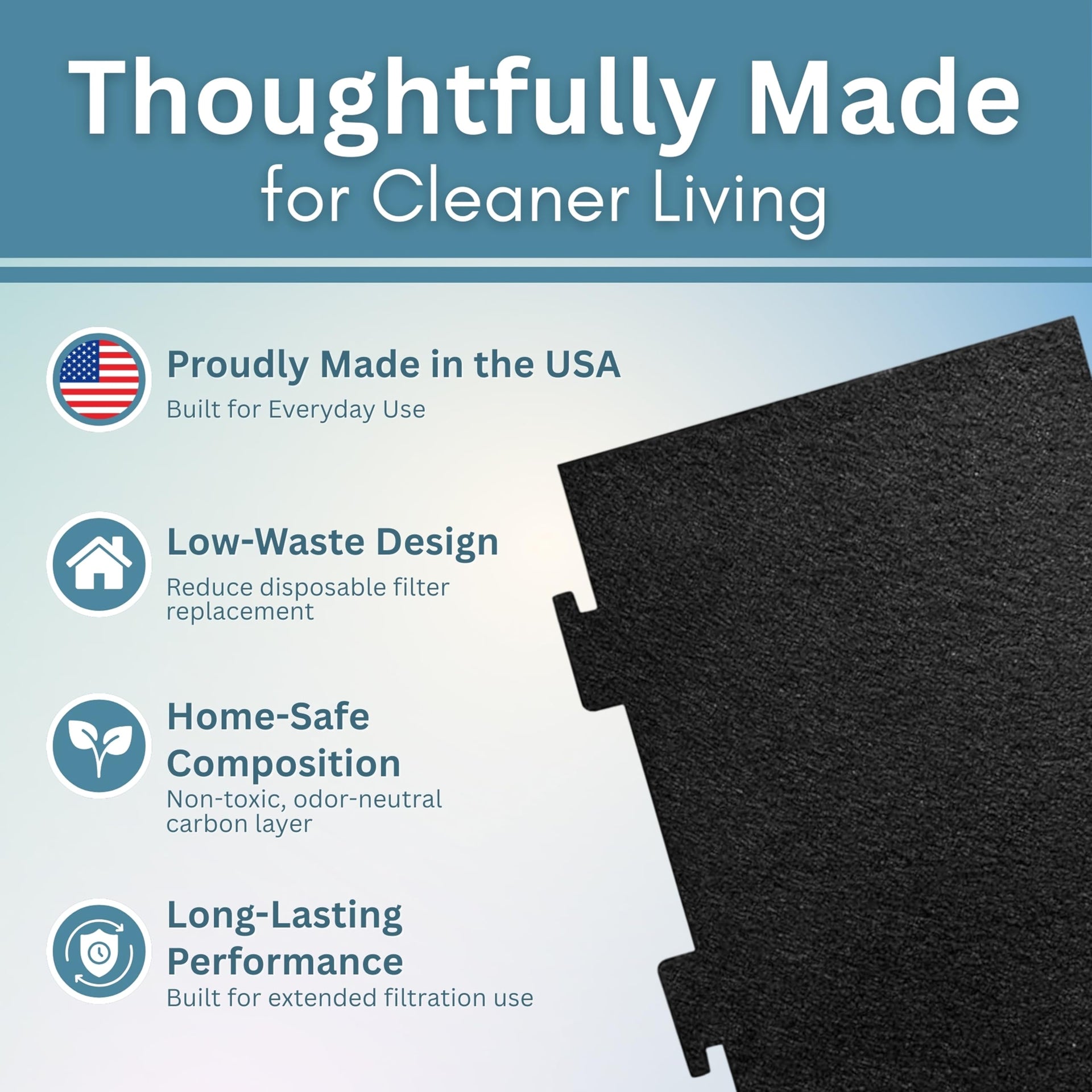Notched Activated Carbon Microwave Hood Filters