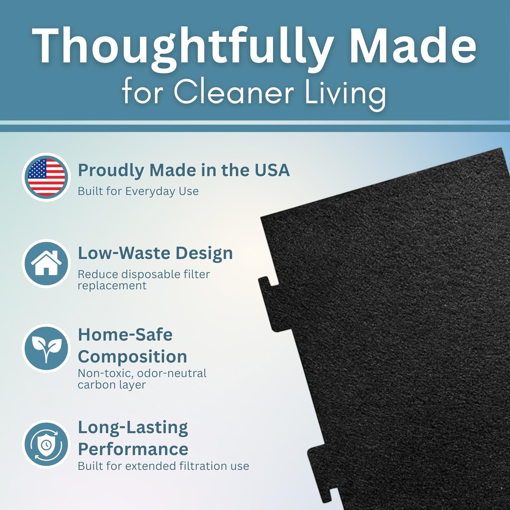 Notched Activated Carbon Microwave Hood Filters