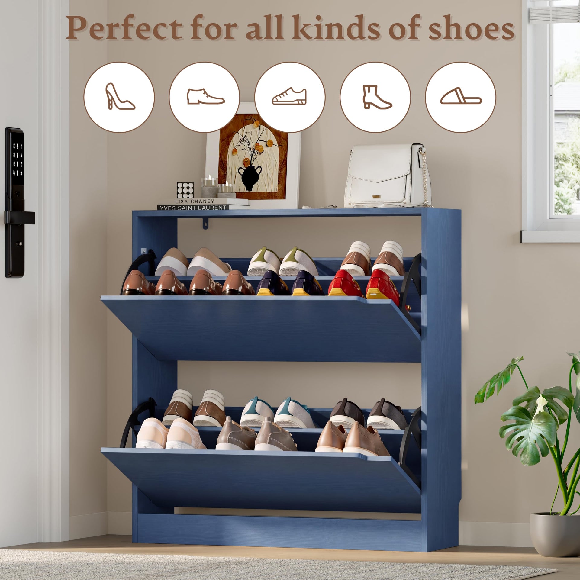 Shoe Cabinet with 2 Flip Drawers
