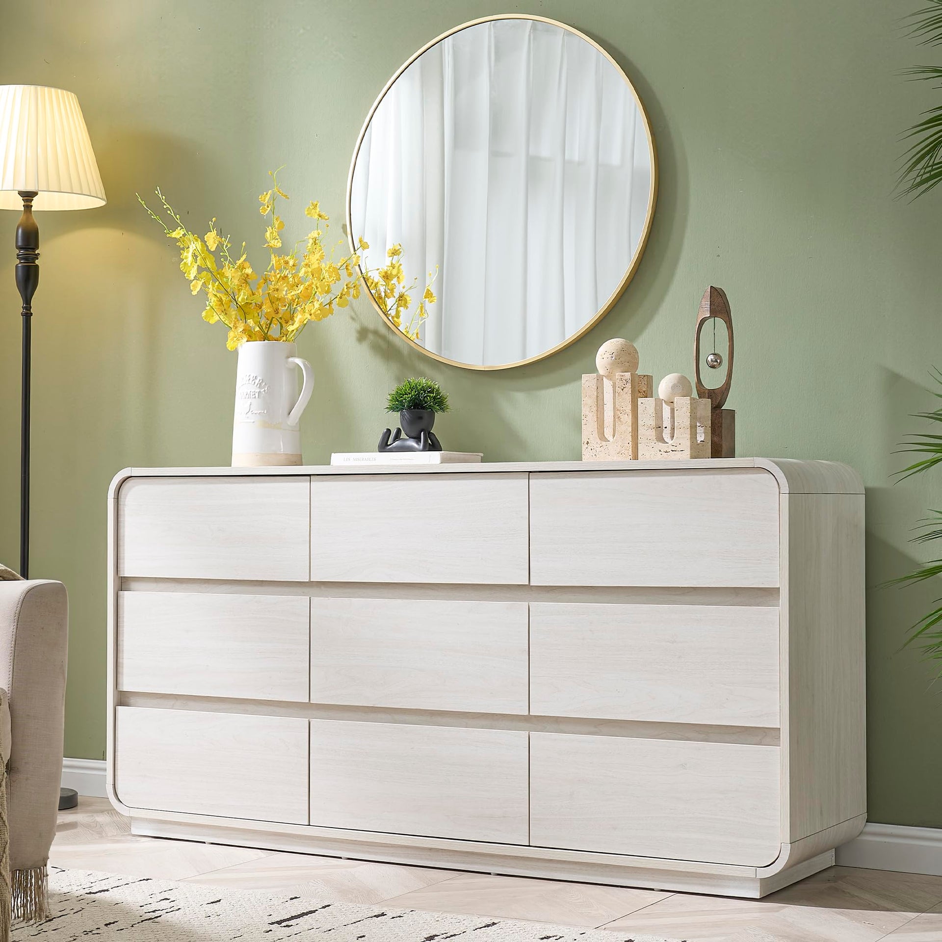 White Dressers of 9 Drawers
