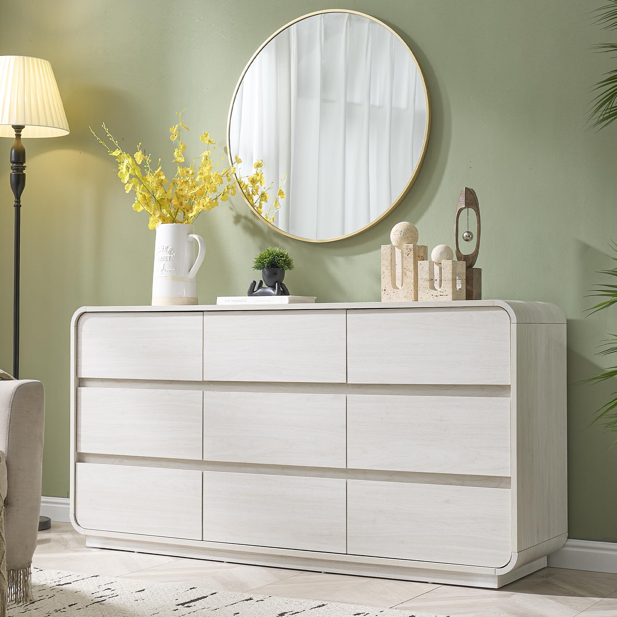 White Dressers of 9 Drawers