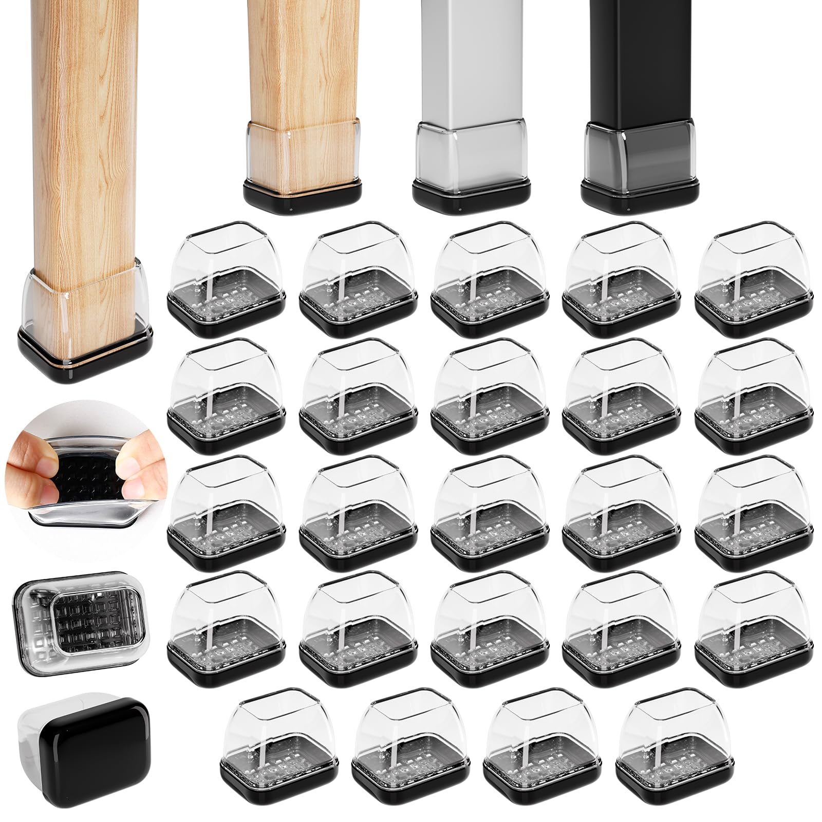Chair Leg Sliders for Carpet (24 Count)