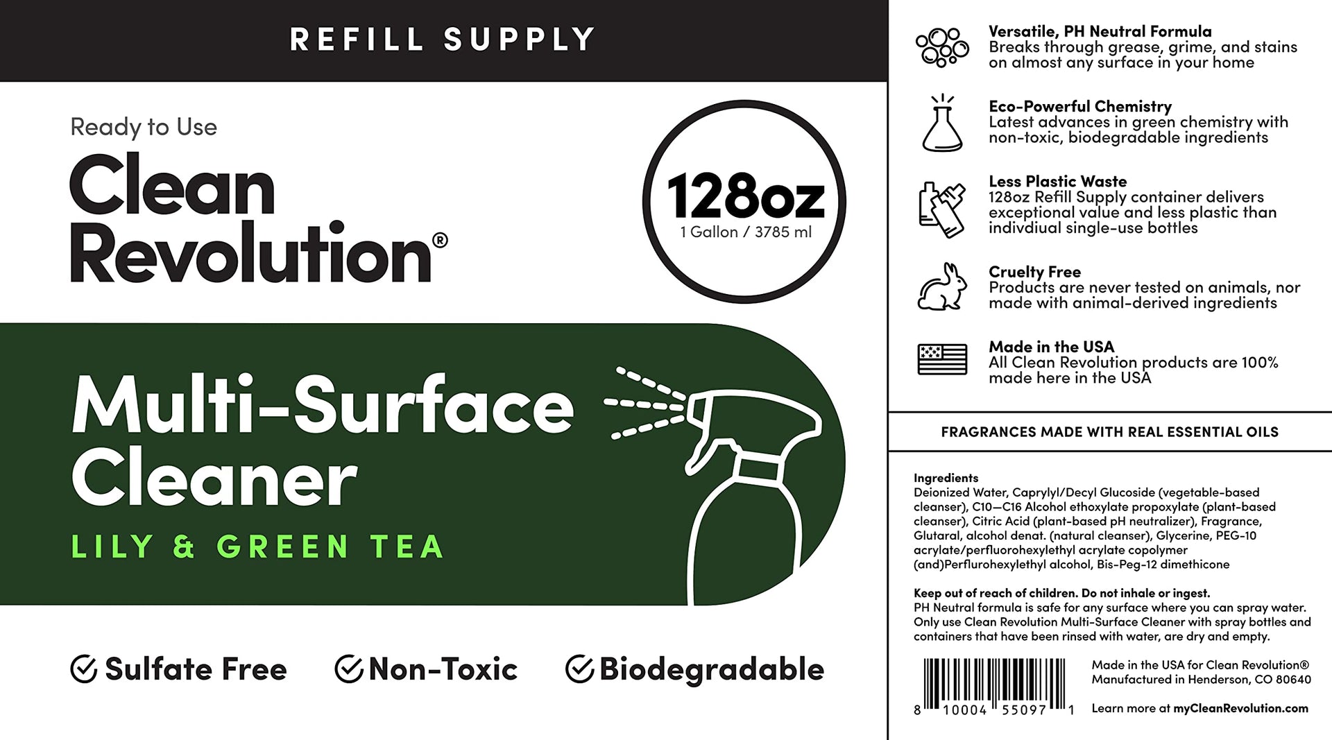 Multi Surface Cleaner Refill Supply (128 Fl Oz)