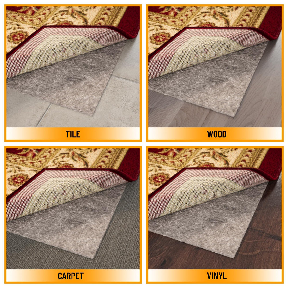 8' x 12' Non Slip Rug Pad Gripper 1