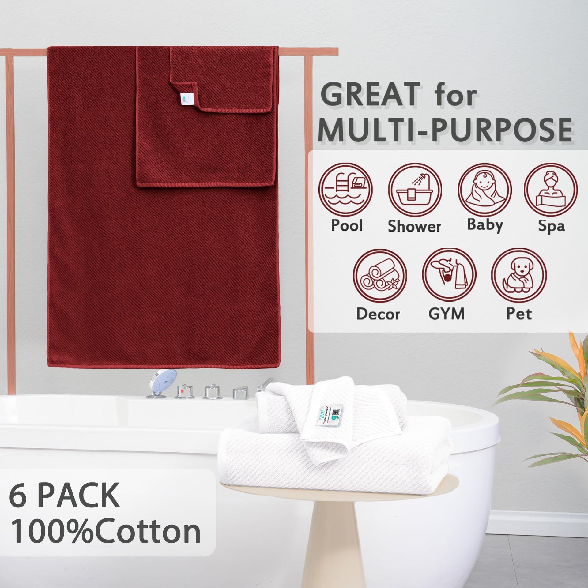 6PC Towel Set (6 Count)