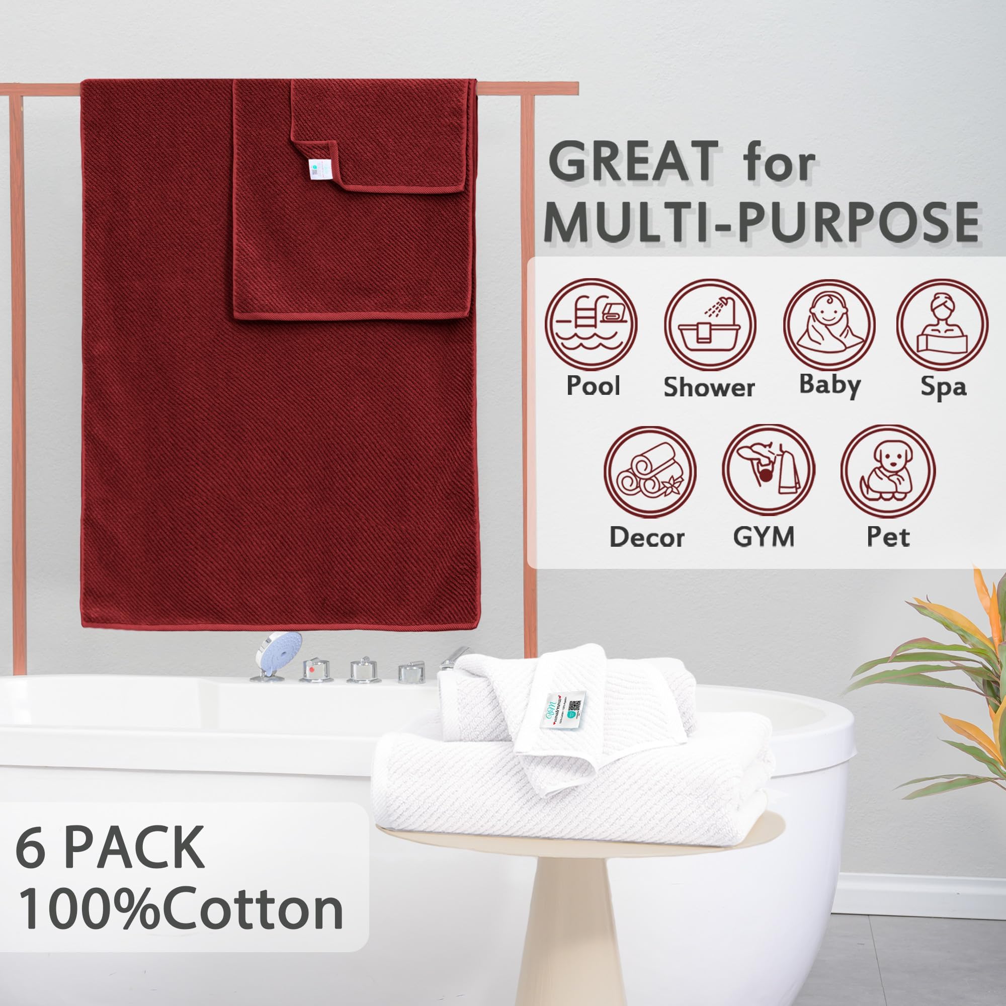 6PC Towel Set (6 Count)