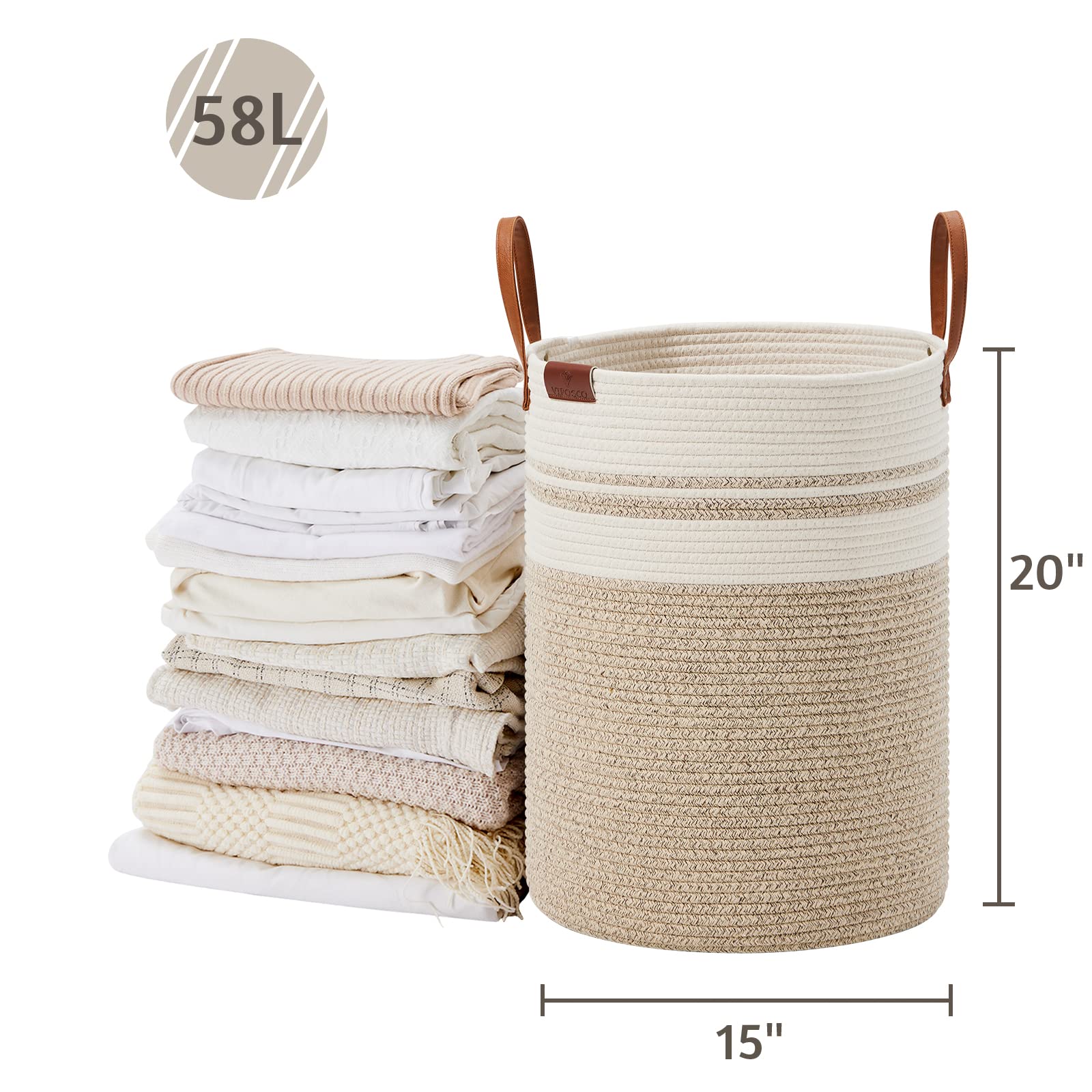 58L Tall Woven Rope Laundry Hamper (1961.2133 Fl Oz) - ModHome Supplies
