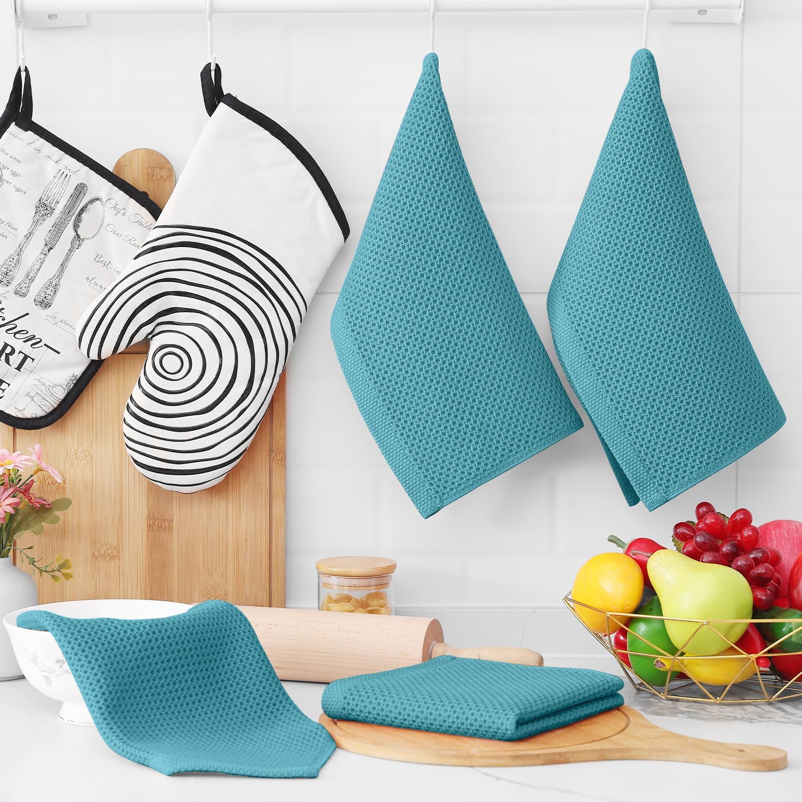 100% Cotton Waffle Weave Kitchen Dish Cloths 24 (24 Count)