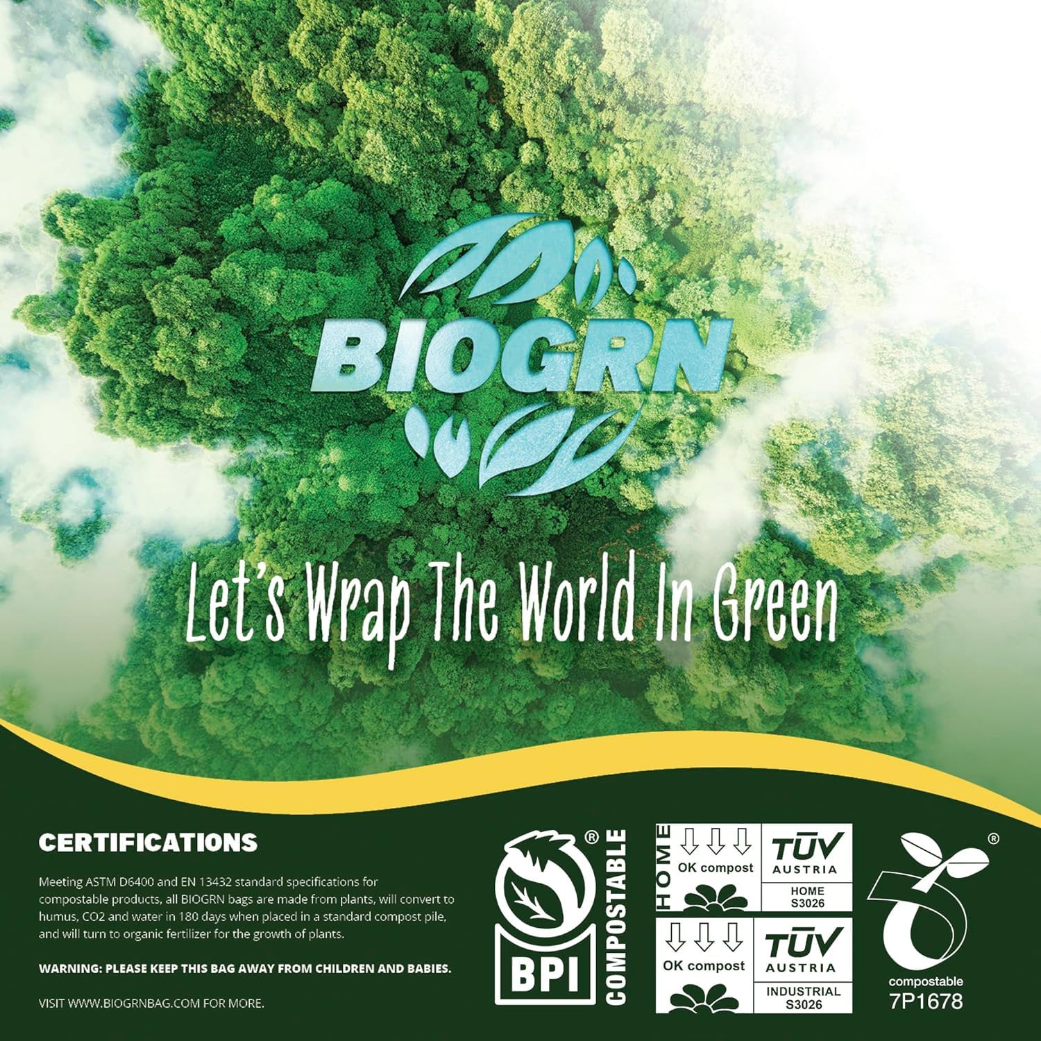 60 64 Gallon Compostable Trash Bags (12 Count)