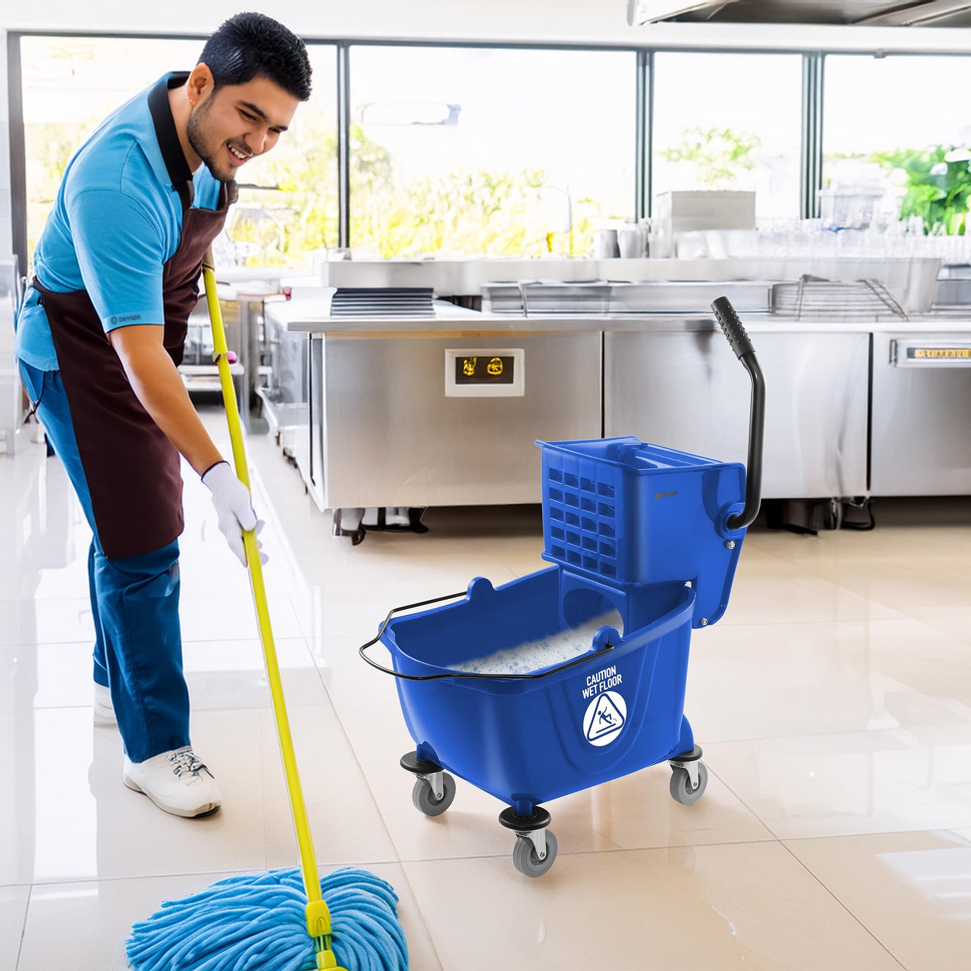 Commercial Mop Bucket with Side Press Wringer