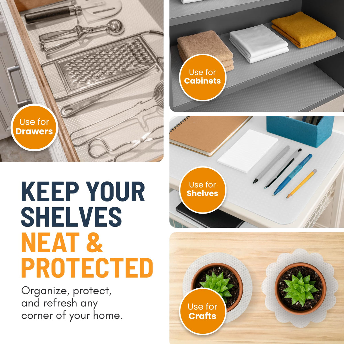 Refrigerator Liners for Shelves (11.2 Sq Ft)